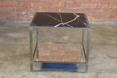 Brass & Marble End Table Attributed to Maison Jansen, France, 1960s