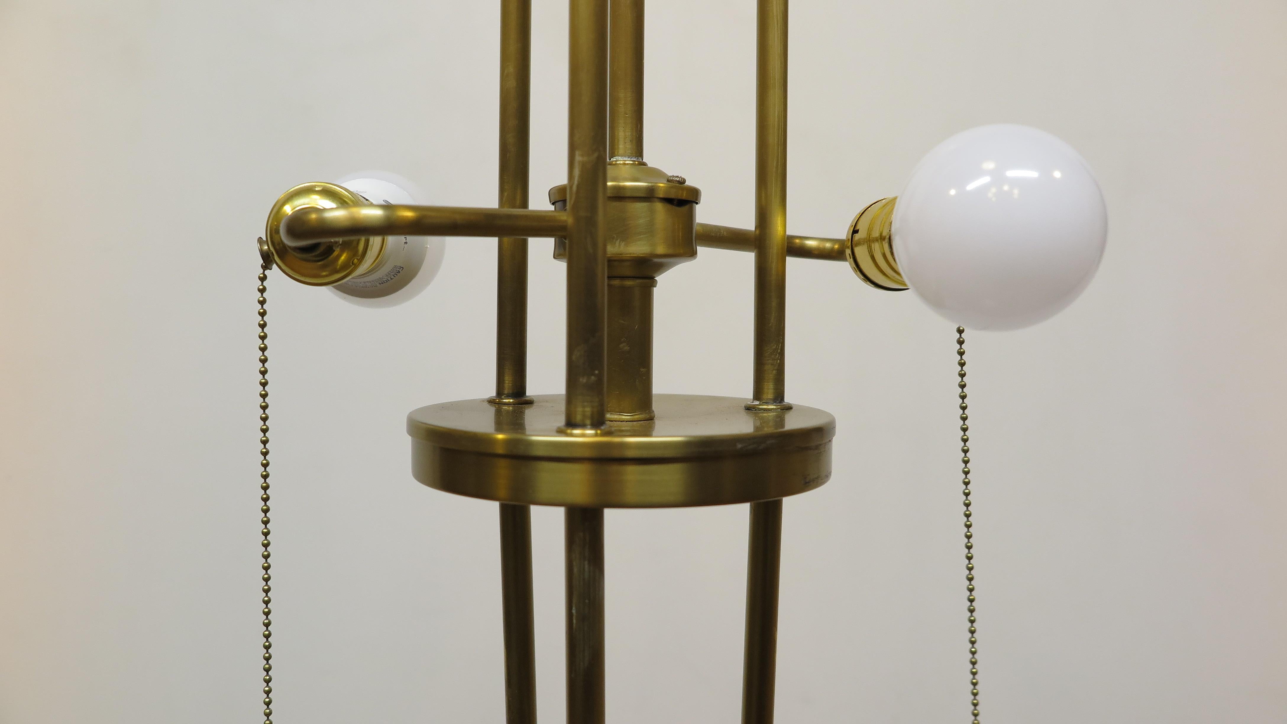 Contemporary Brass and Marble Floor Lamp