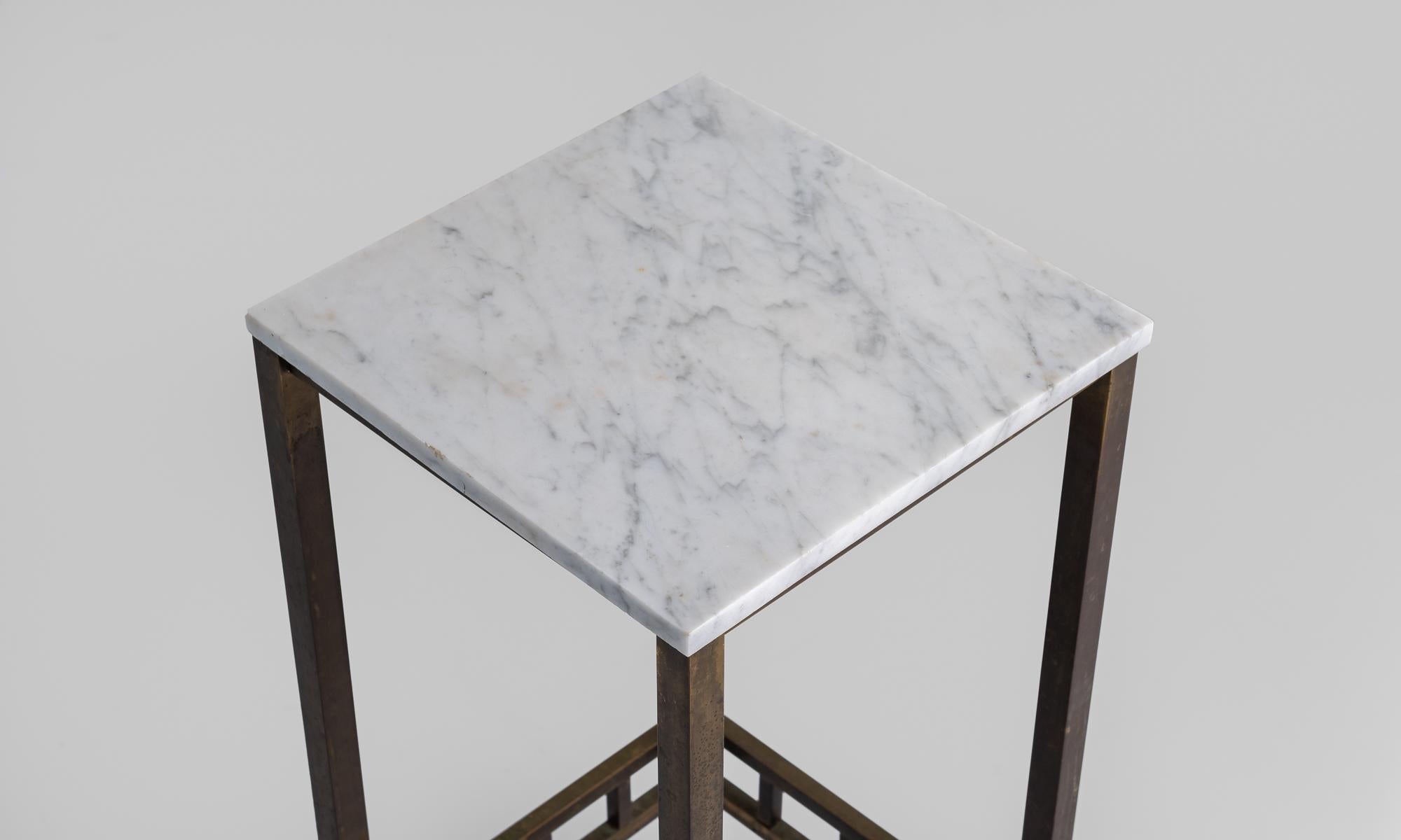 Brass and Marble Side Table, England, circa 1940 (Moderne)