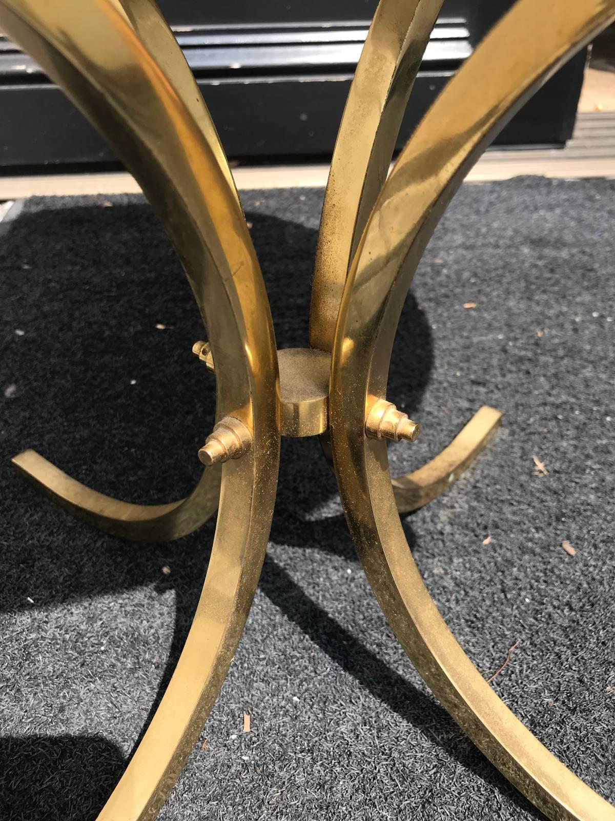 Brass Marble-Top Table, Attributed to Paul McCobb, circa 1970s 3