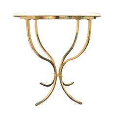 Brass Marble-Top Table, Attributed to Paul McCobb, circa 1970s