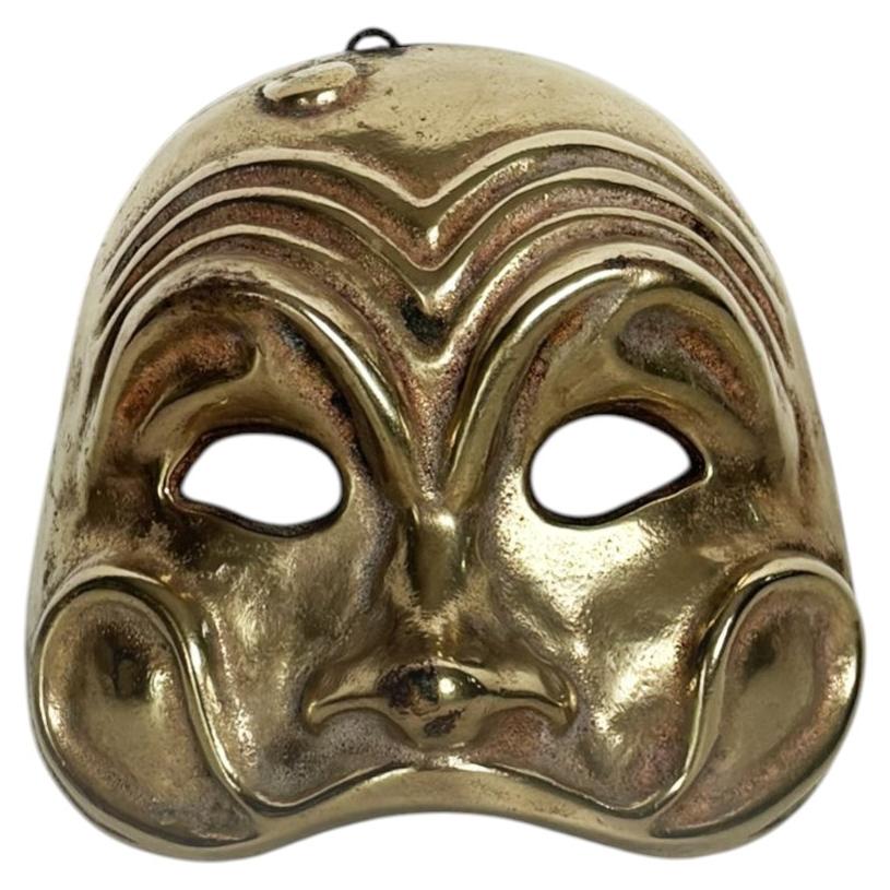 Brass mask, sculpture, France, 1960 For Sale