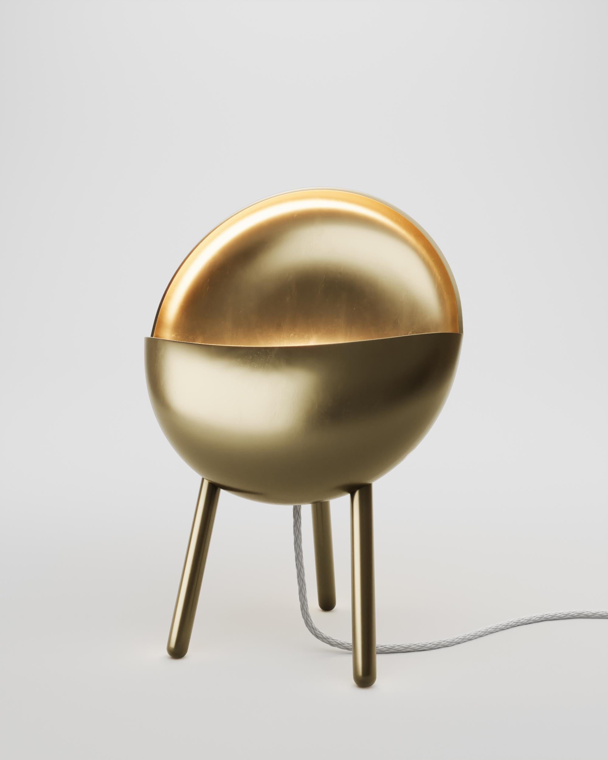 XXIe siècle et contemporain Brass Meia Lua Table Lamp by Studio Orth en vente
