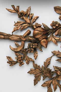Brass messing Ornament Louis XVI Floral Abundance 19th Century France