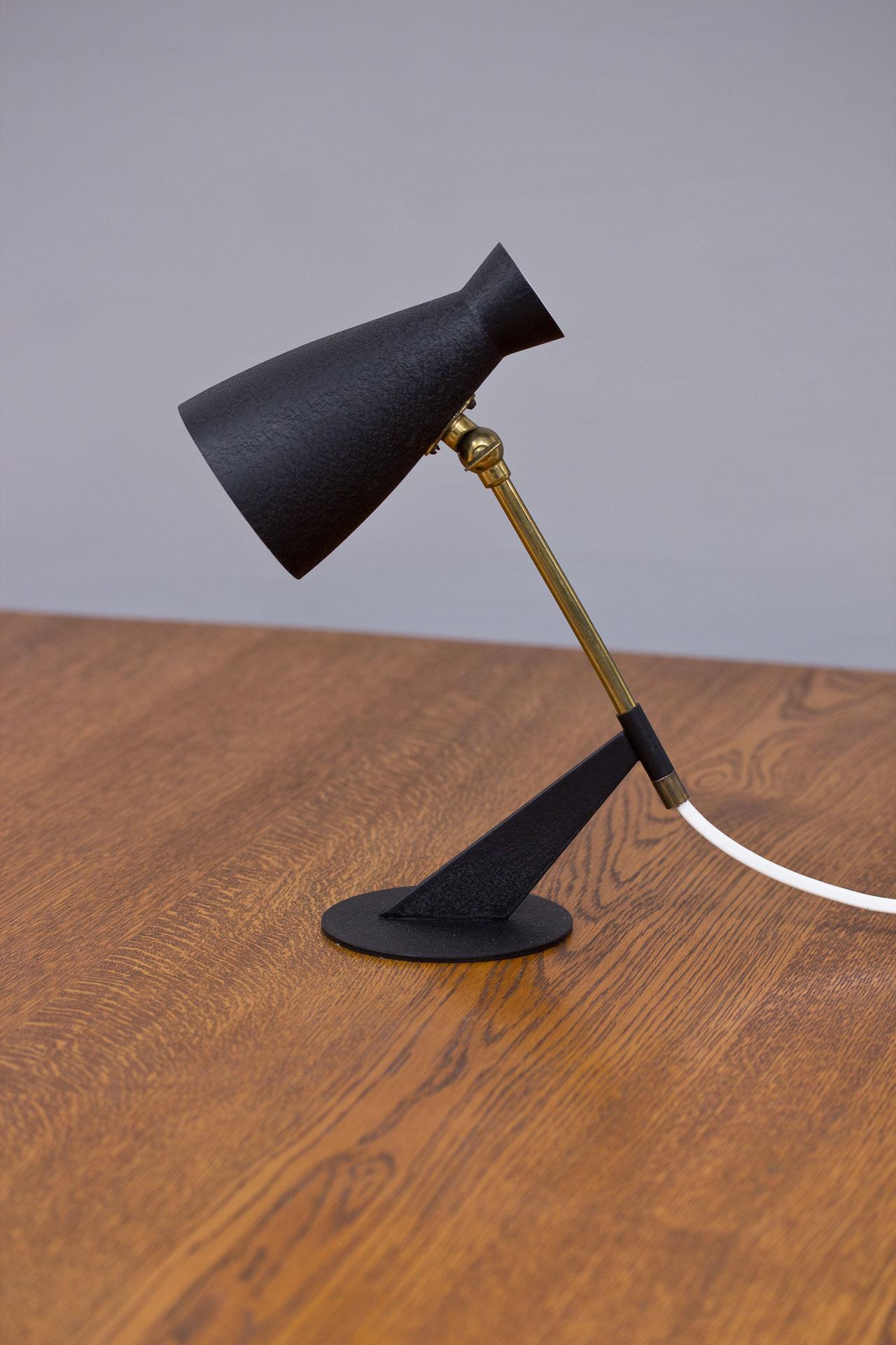 Mid-Century Modern Brass & Metal 1950s Table/ Desk Lamp 