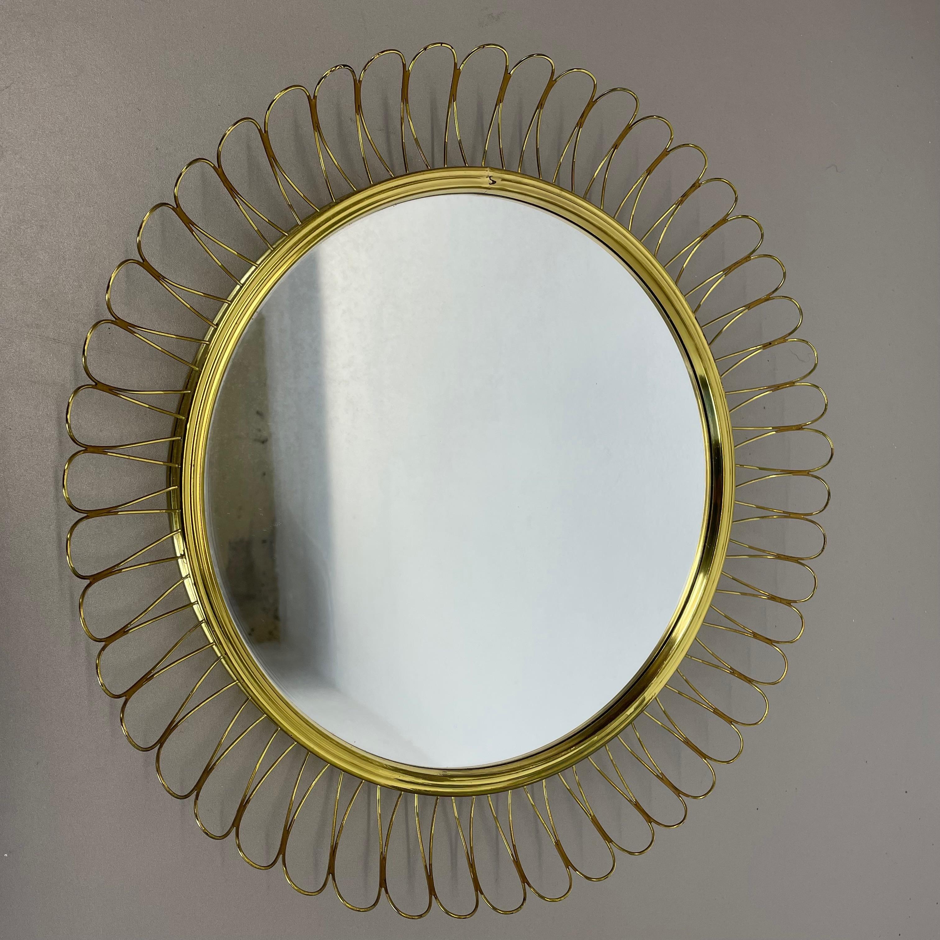 Brass Metal Round Mirror by Josef Frank for Svenskt Tenn, Sweden, 1960s 8