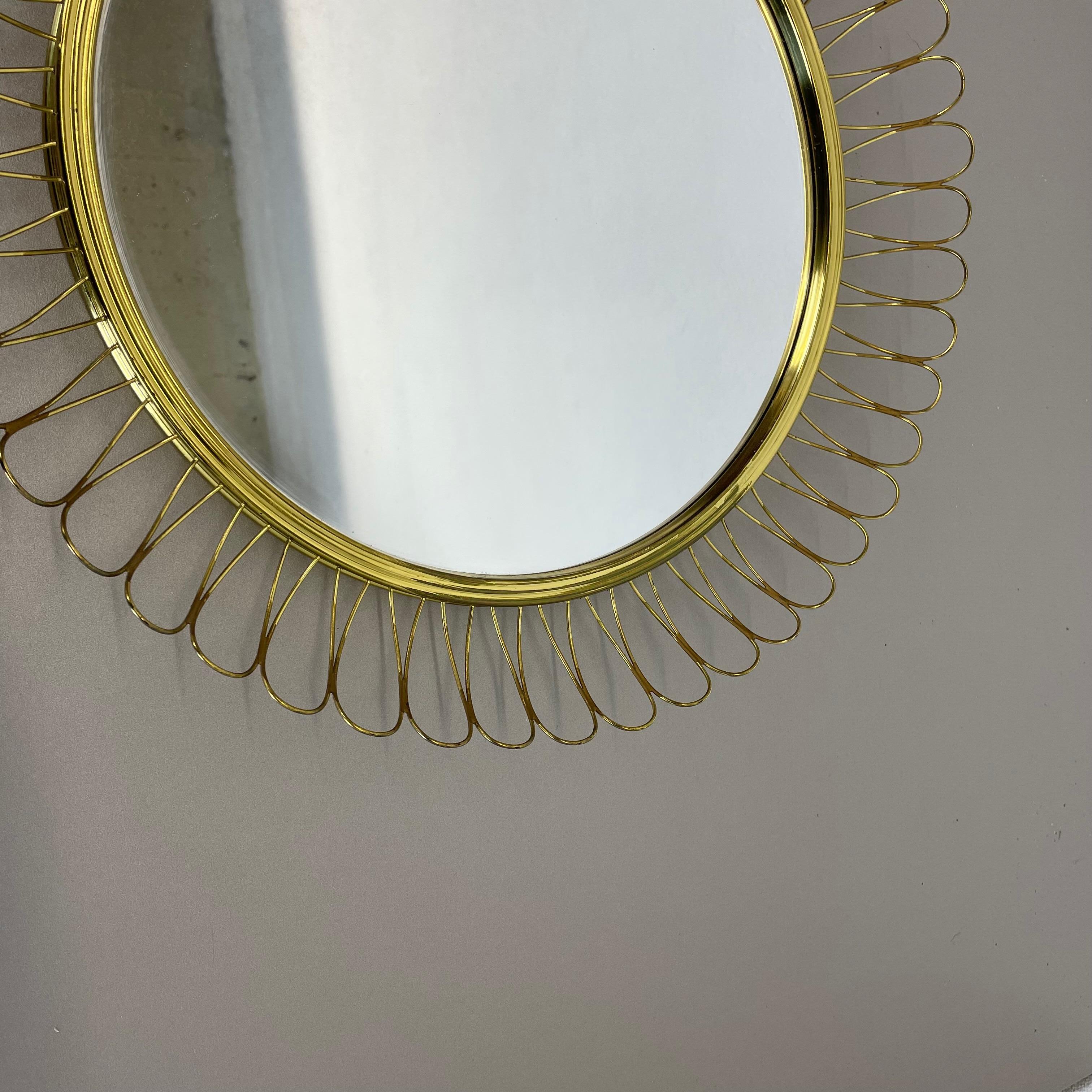 Brass Metal Round Mirror by Josef Frank for Svenskt Tenn, Sweden, 1960s 9