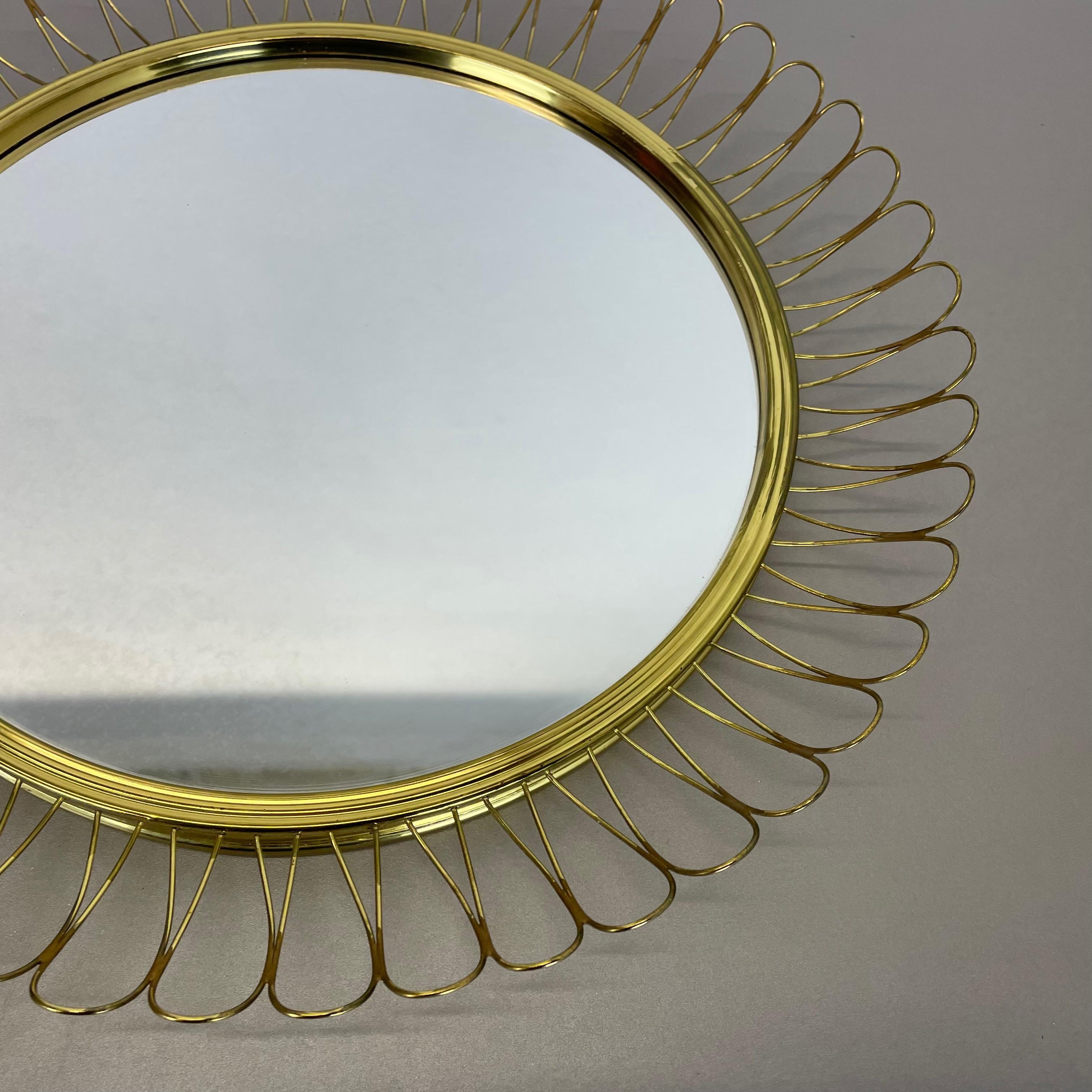Swedish Brass Metal Round Mirror by Josef Frank for Svenskt Tenn, Sweden, 1960s