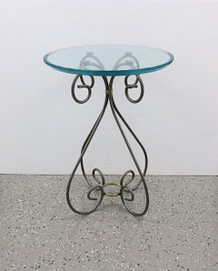 Brass Metal Gass Side Table