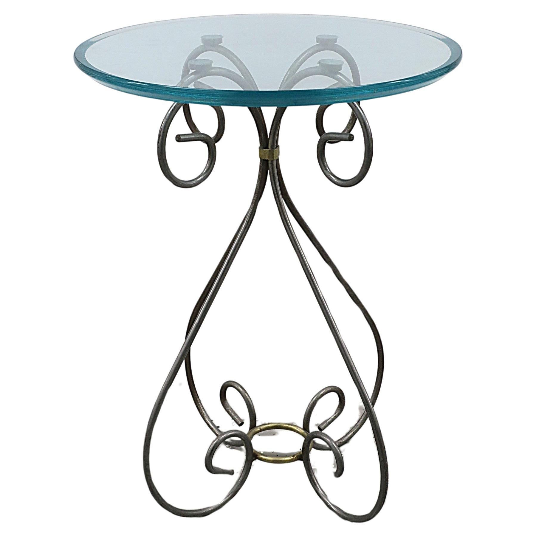 Tavolino Gass in ottone e metallo in vendita