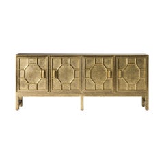 Brass Metal  Brutalist Style Sideboard
