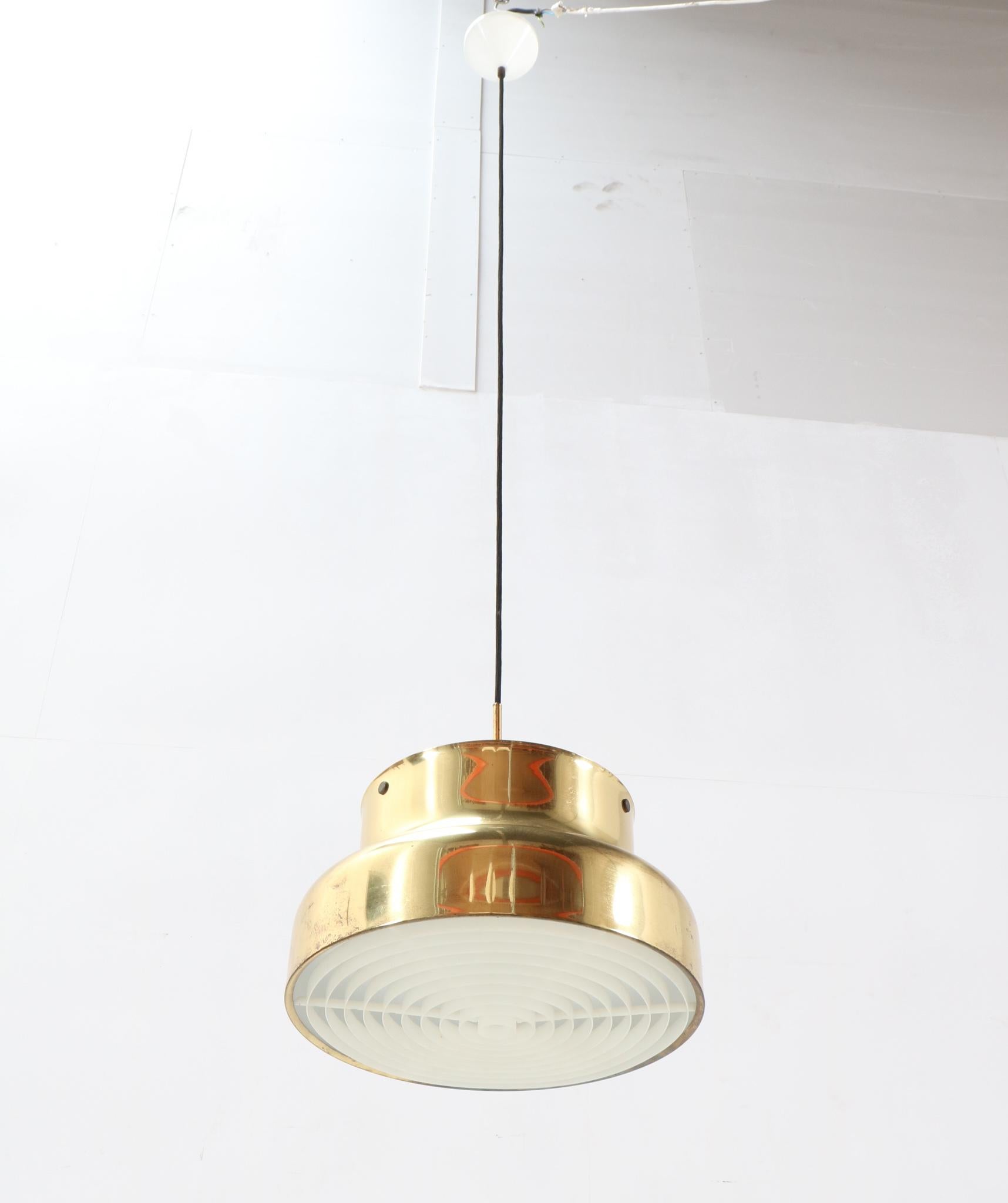 Mid-Century Modern Lampe à suspension bumling en laiton du milieu du siècle dernier d'Anders Pehrson pour Ateljé Lyktan en vente