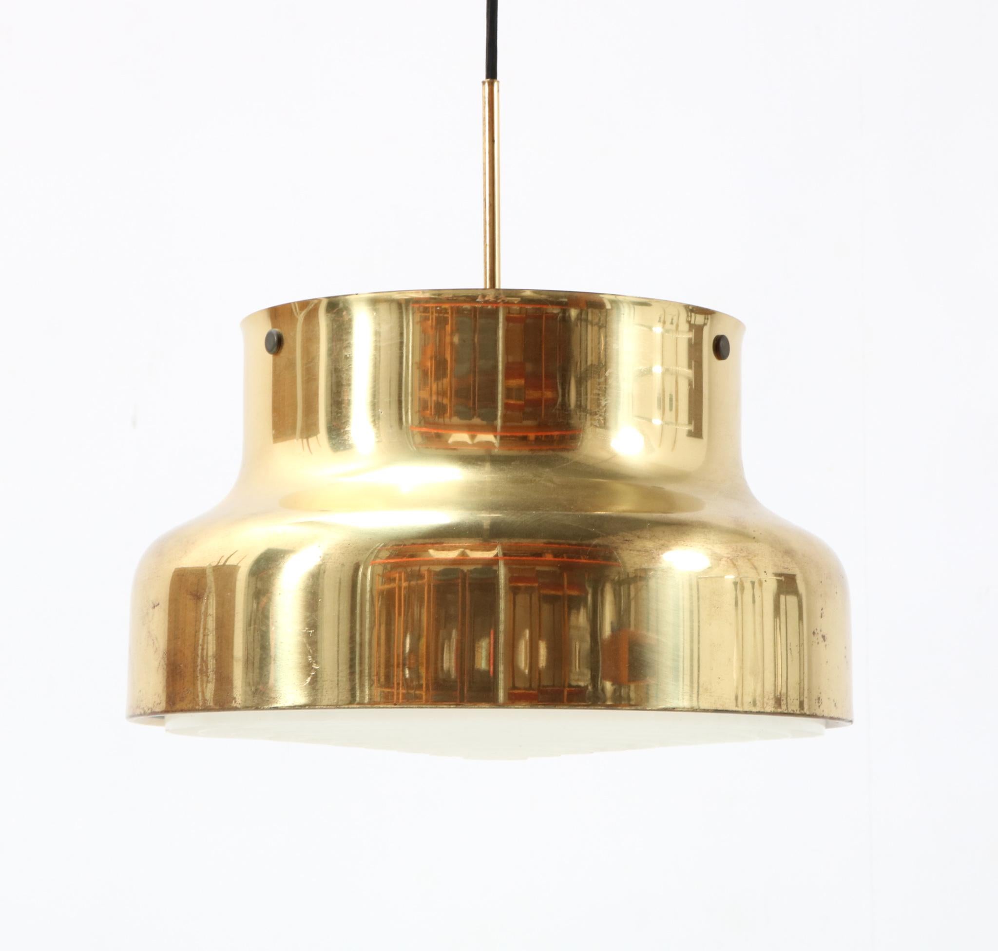 Swedish Brass Mid-Century Bumling Pendant Light by Anders Pehrson for Ateljé Lyktan For Sale
