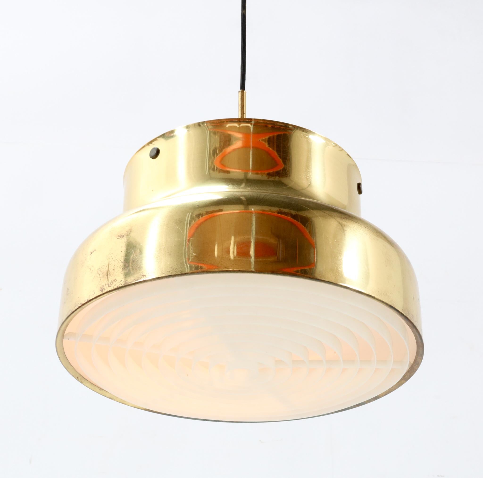 Brass Mid-Century Bumling Pendant Light by Anders Pehrson for Ateljé Lyktan In Good Condition For Sale In Amsterdam, NL