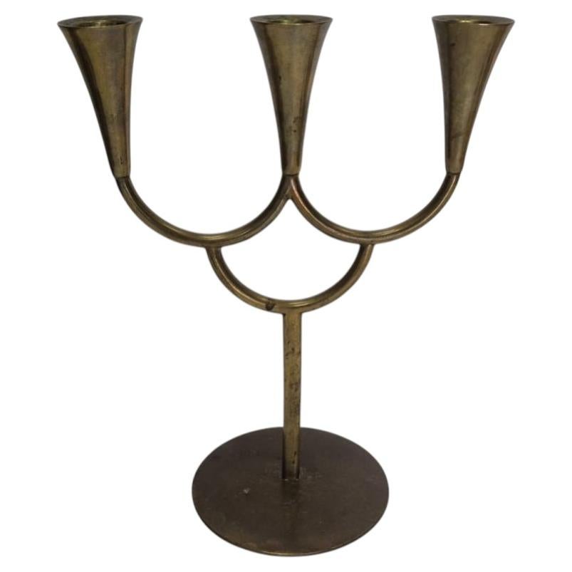 Brass Mid-Century Candle Holder by Richard Rohac, Vienna, Austria For Sale