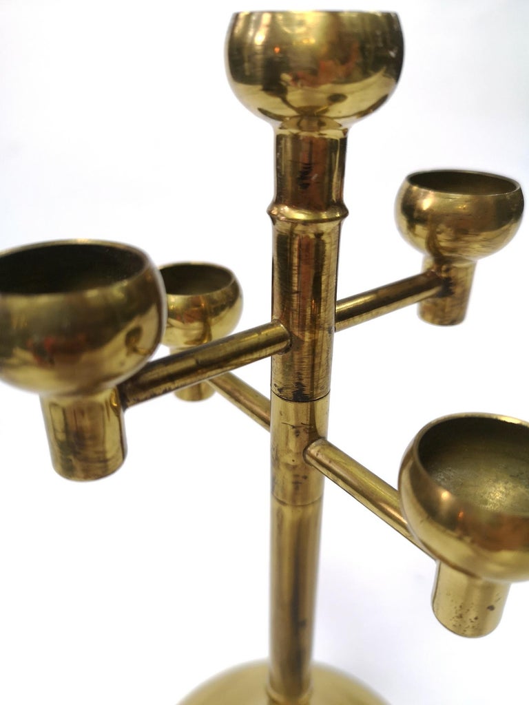 Brass Mid-Century Candleholder, Signed by Metalsmith Fordos, 1970's 4