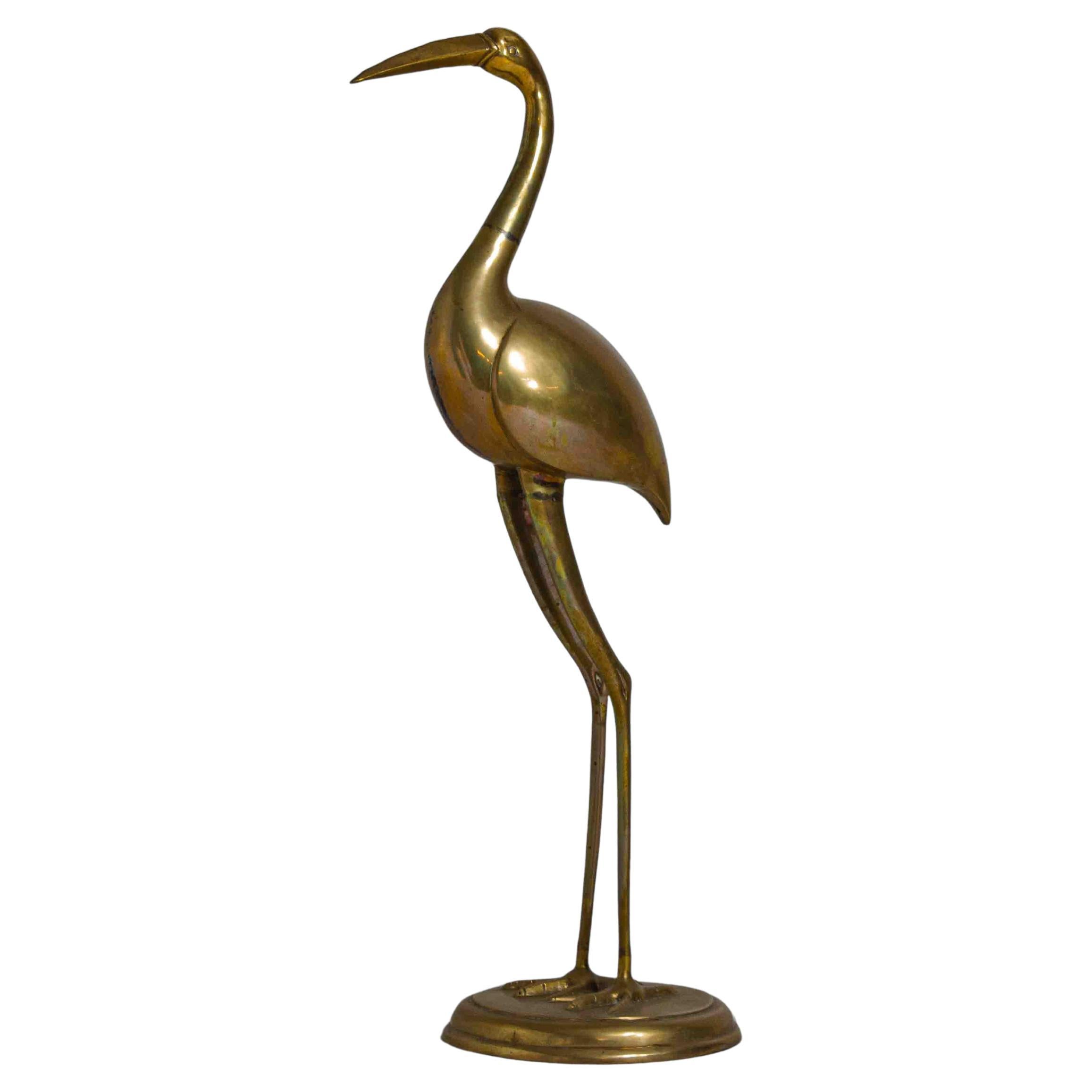 Escultura "Garza" de latón de mediados de siglo, Bélgica Años 60 en venta