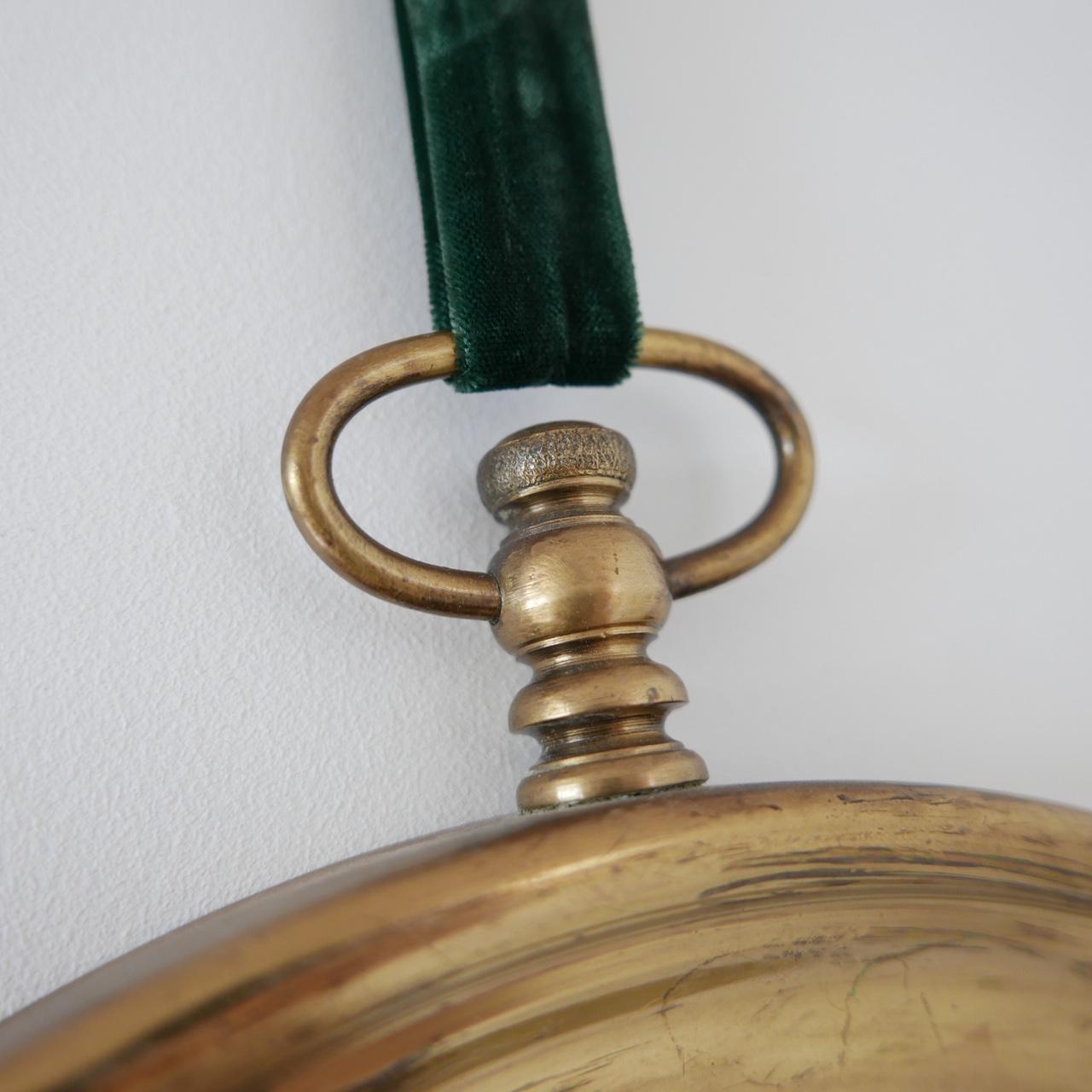 Late 20th Century Brass Mid-Century Italian Circular Mirror