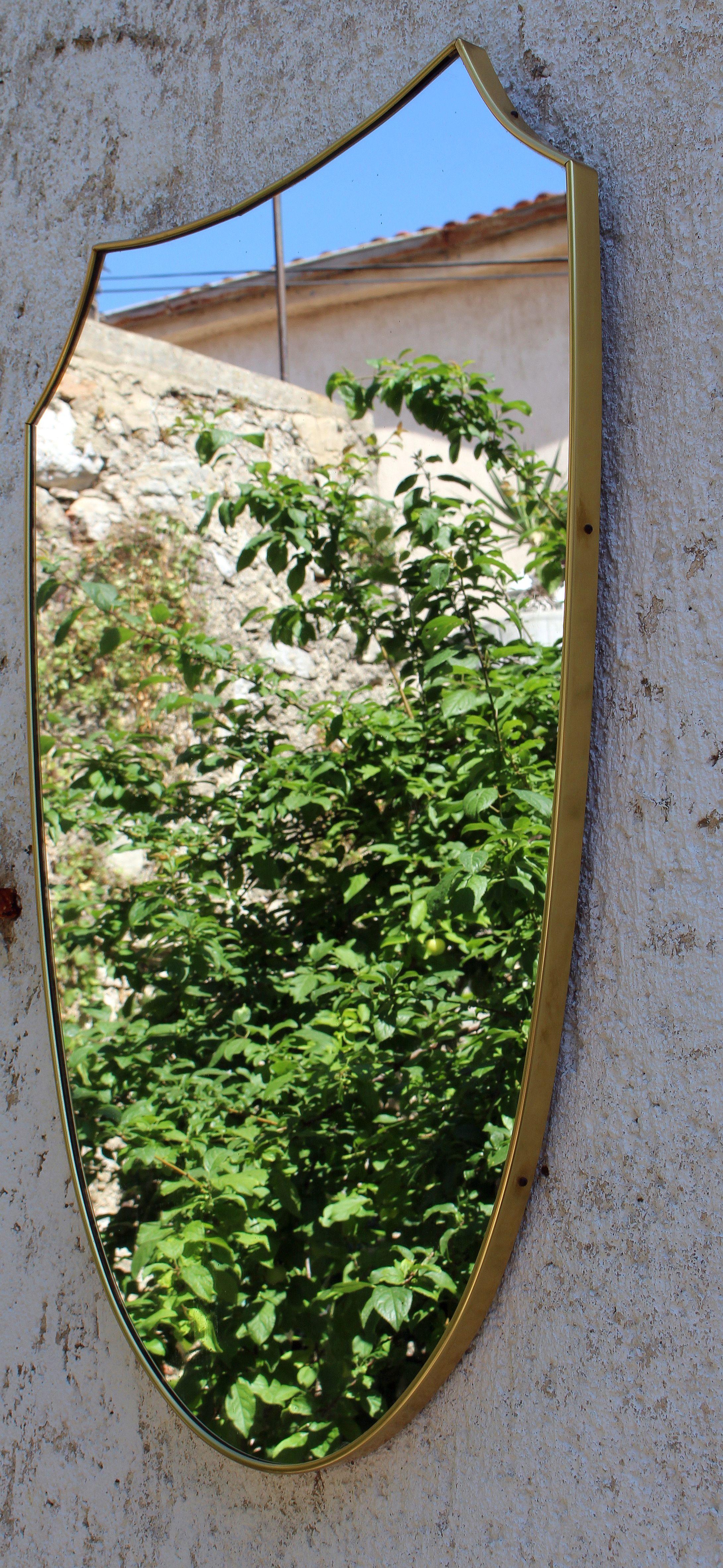 Italian Brass Mid Century Mirror
