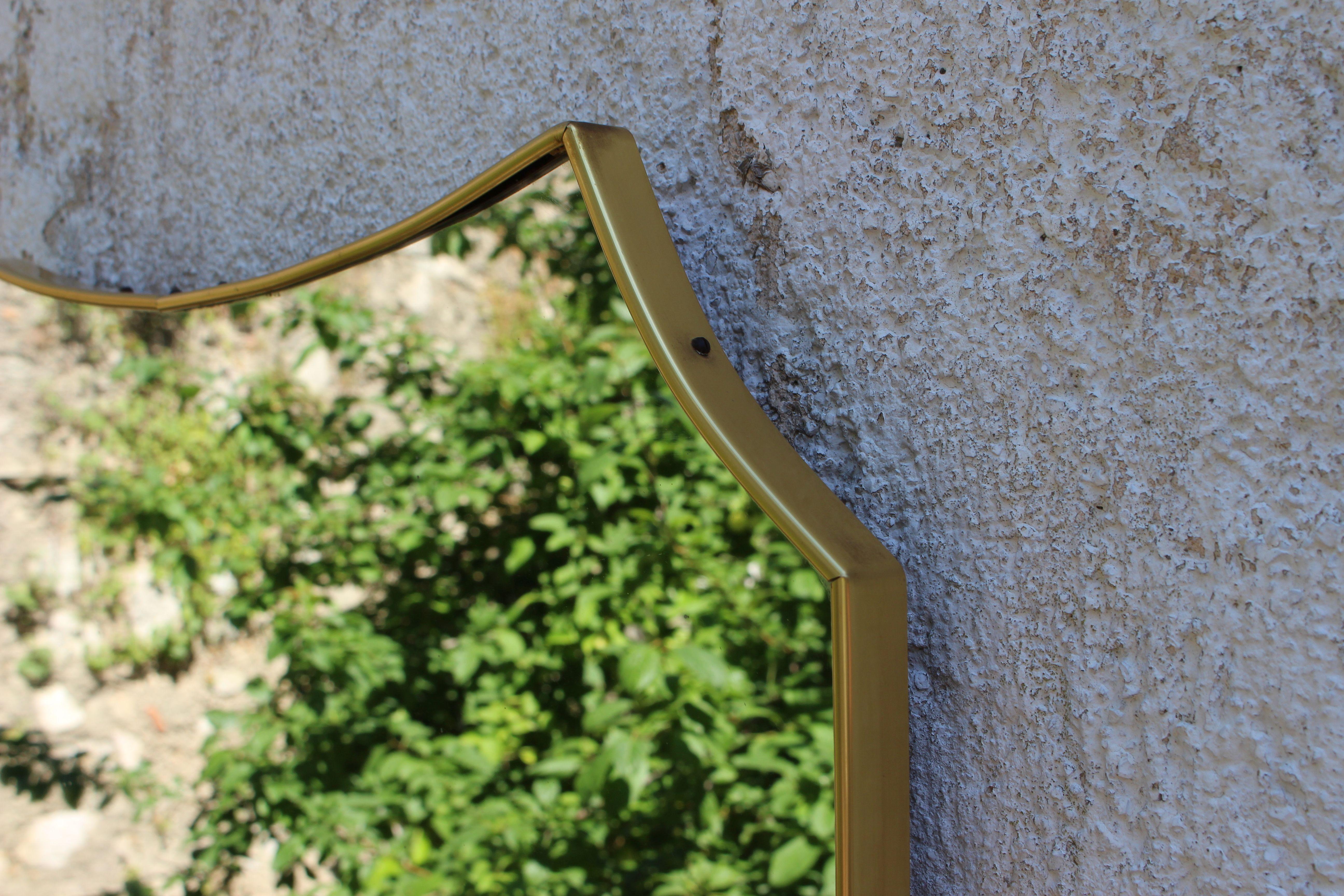 Mid-20th Century Brass Mid Century Mirror