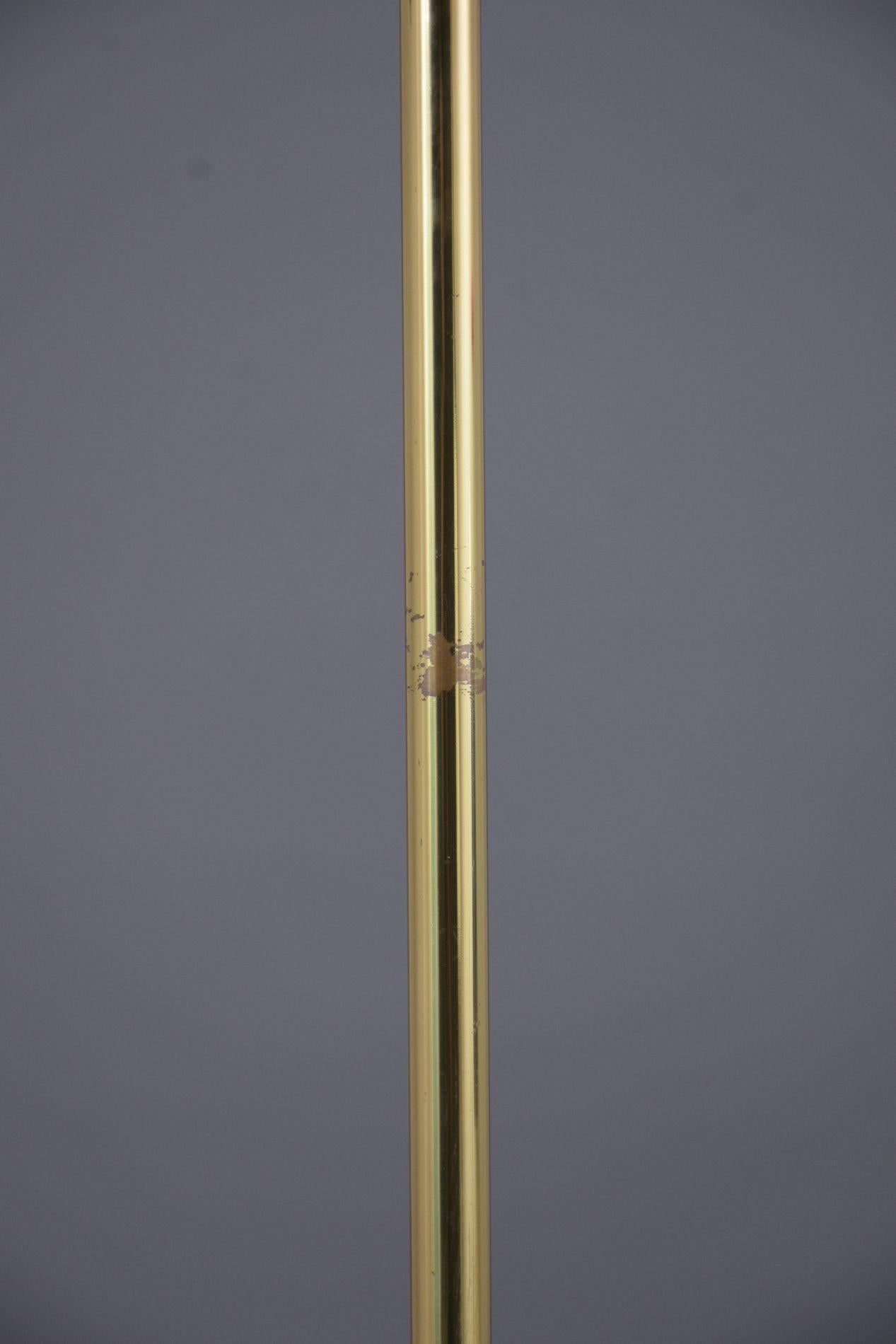 Plastic 1970s Vintage Mid-Century Modern Adjustable Brass Floor Lamp - Newly Restored