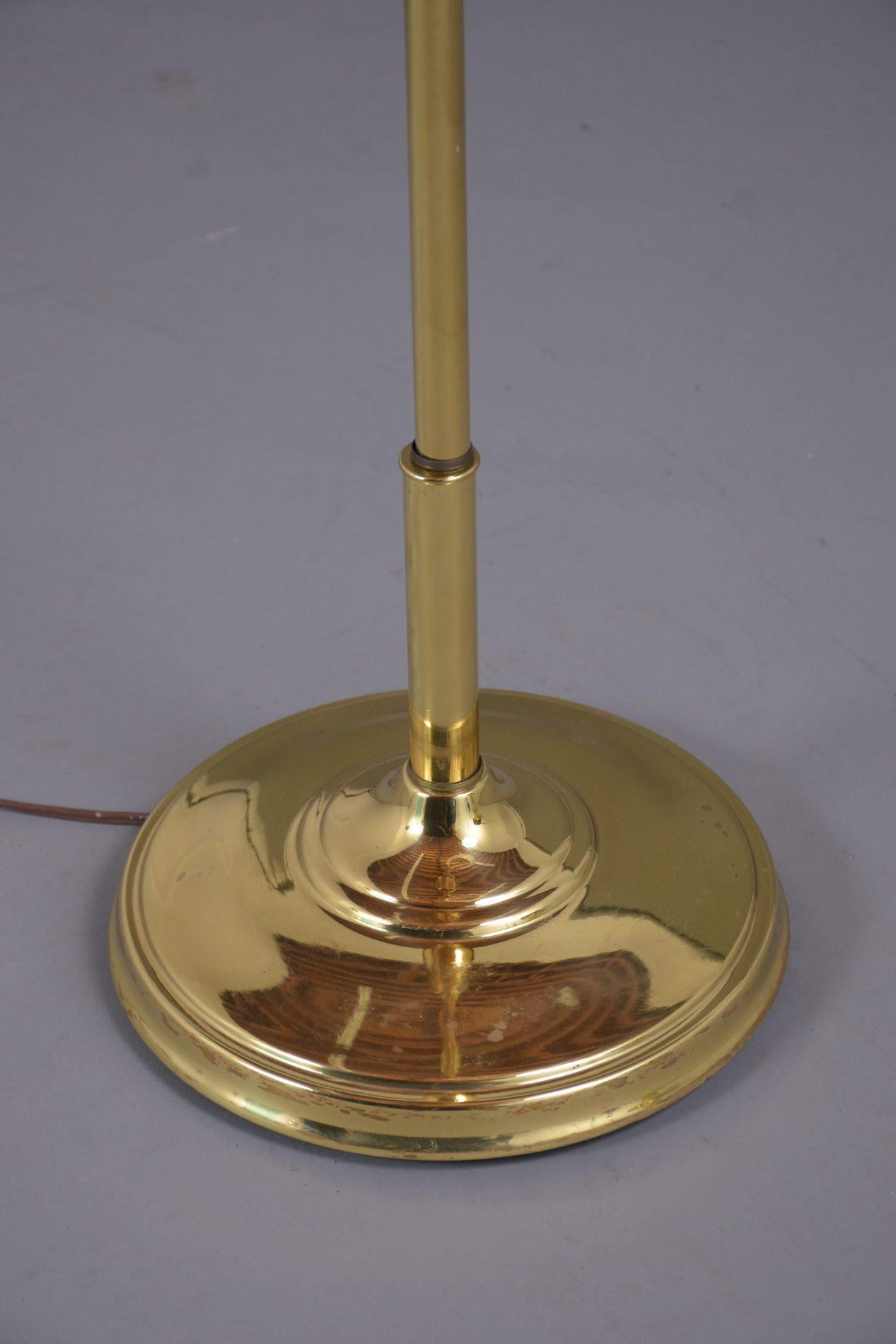 1970s Vintage Mid-Century Modern Adjustable Brass Floor Lamp - Newly Restored 1
