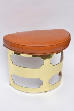 Brass Grosfeld House Attributed Bench or Ottoman Mid-Century Modern