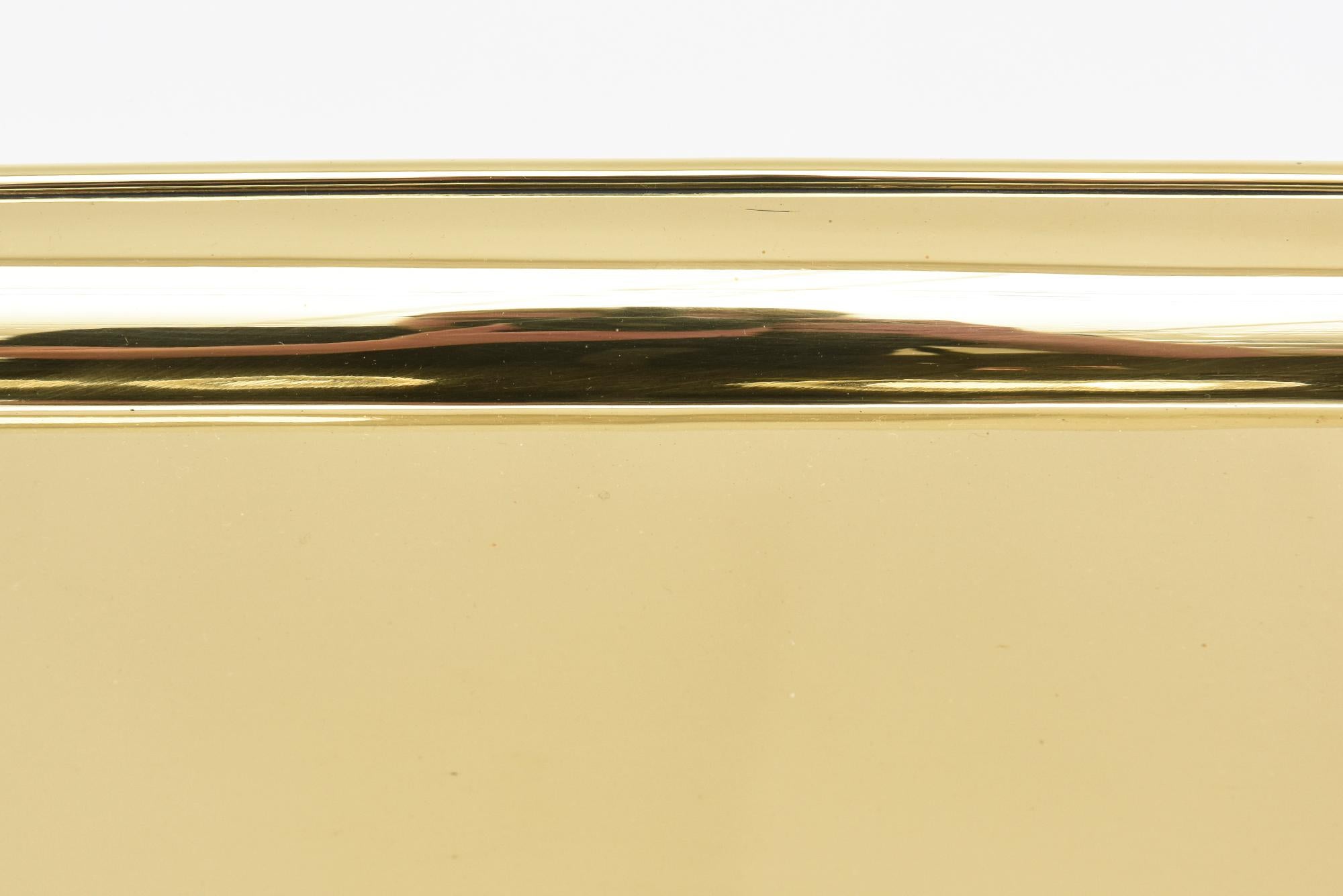 Brass Mid-Century Modern Large Handle Tray Barware 2