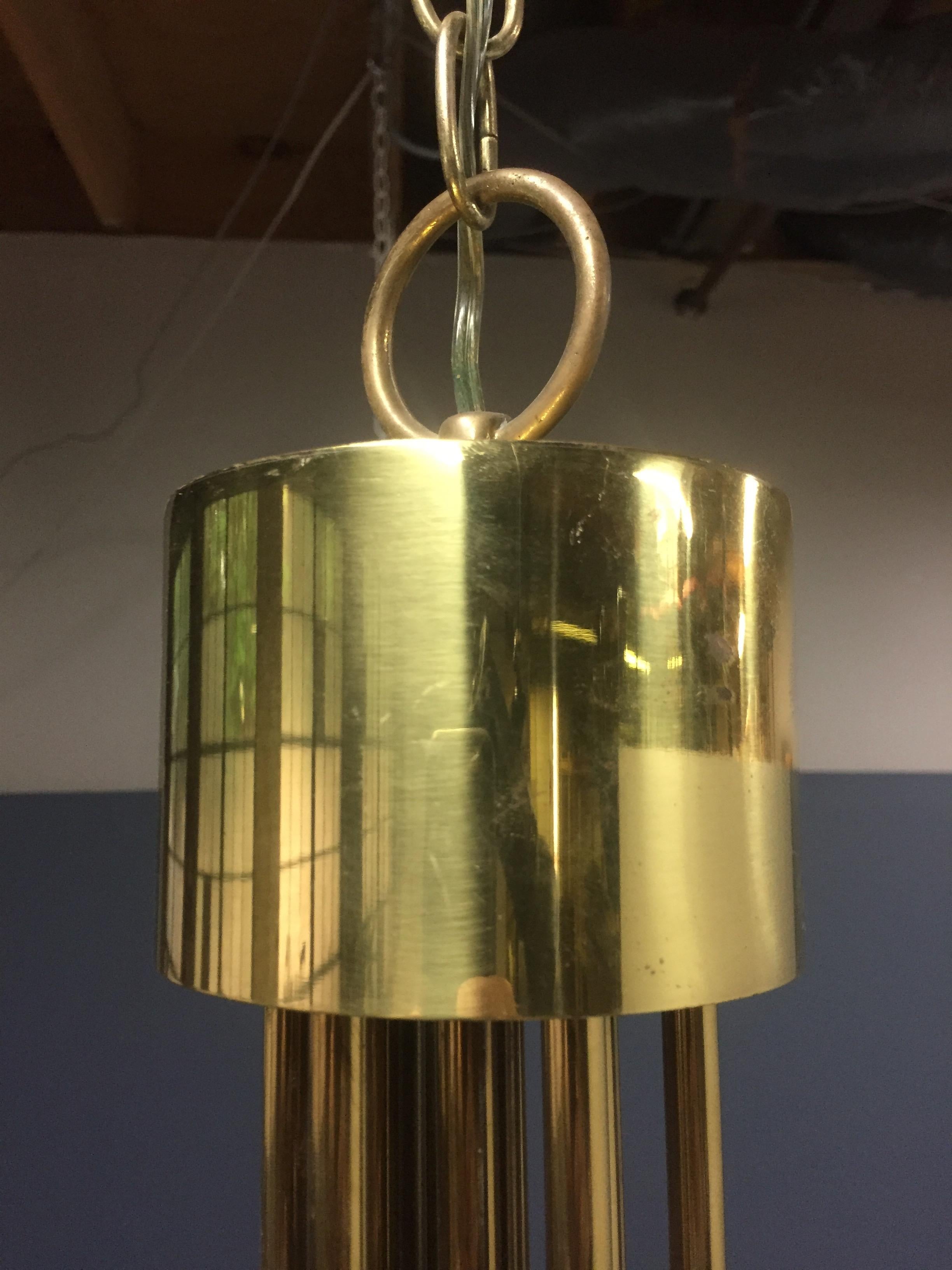 Brass Midcentury Chandelier with Twelve Arms by Hart Associates of LA In Good Condition In Philadelphia, PA
