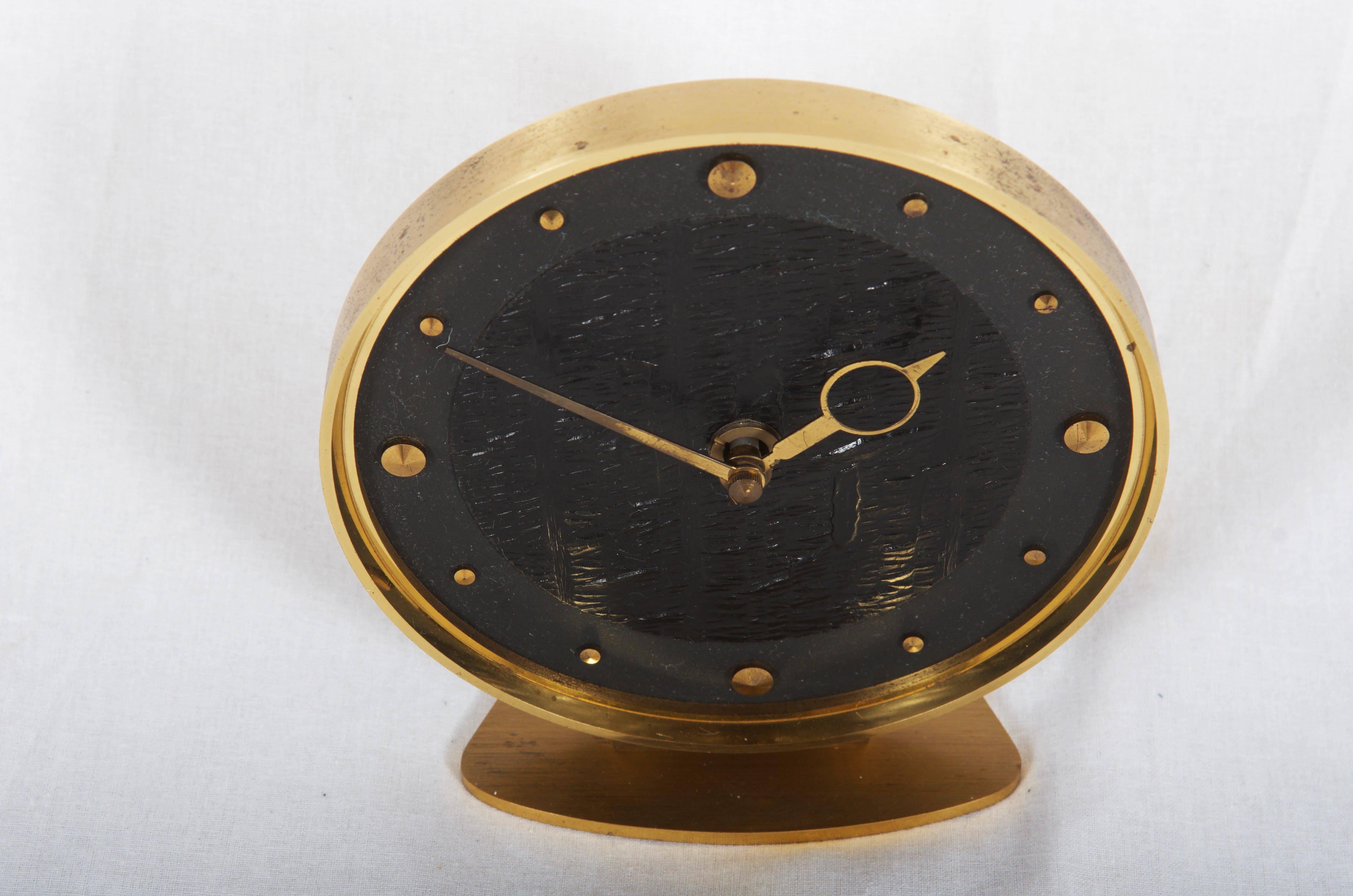Mid-20th Century Brass Midcentury Table Clock by Kienzle