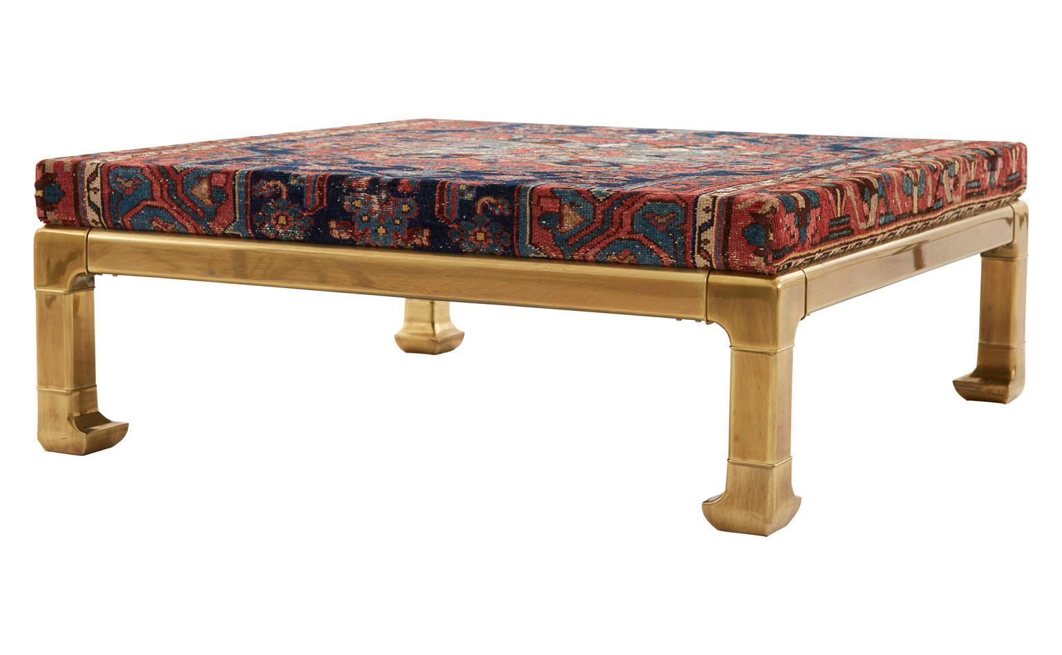 Inspired by the stunningly simple designs of China’s Ming dynasty, our Vintage Brass Ming Coffee Table was crafted in America in the 20th century. This Asian-inspired table features a brass frame with quadrangular legs ending in traditional