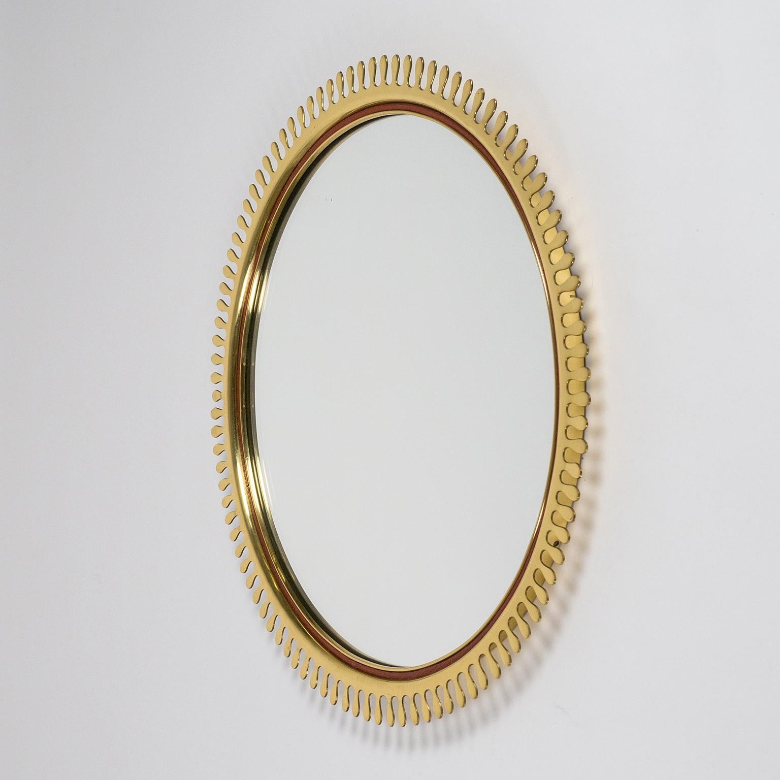 Mid-20th Century Brass Mirror, 1950s