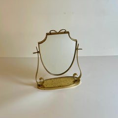 Brass Mirror in the style of Gio Ponti, 1940s