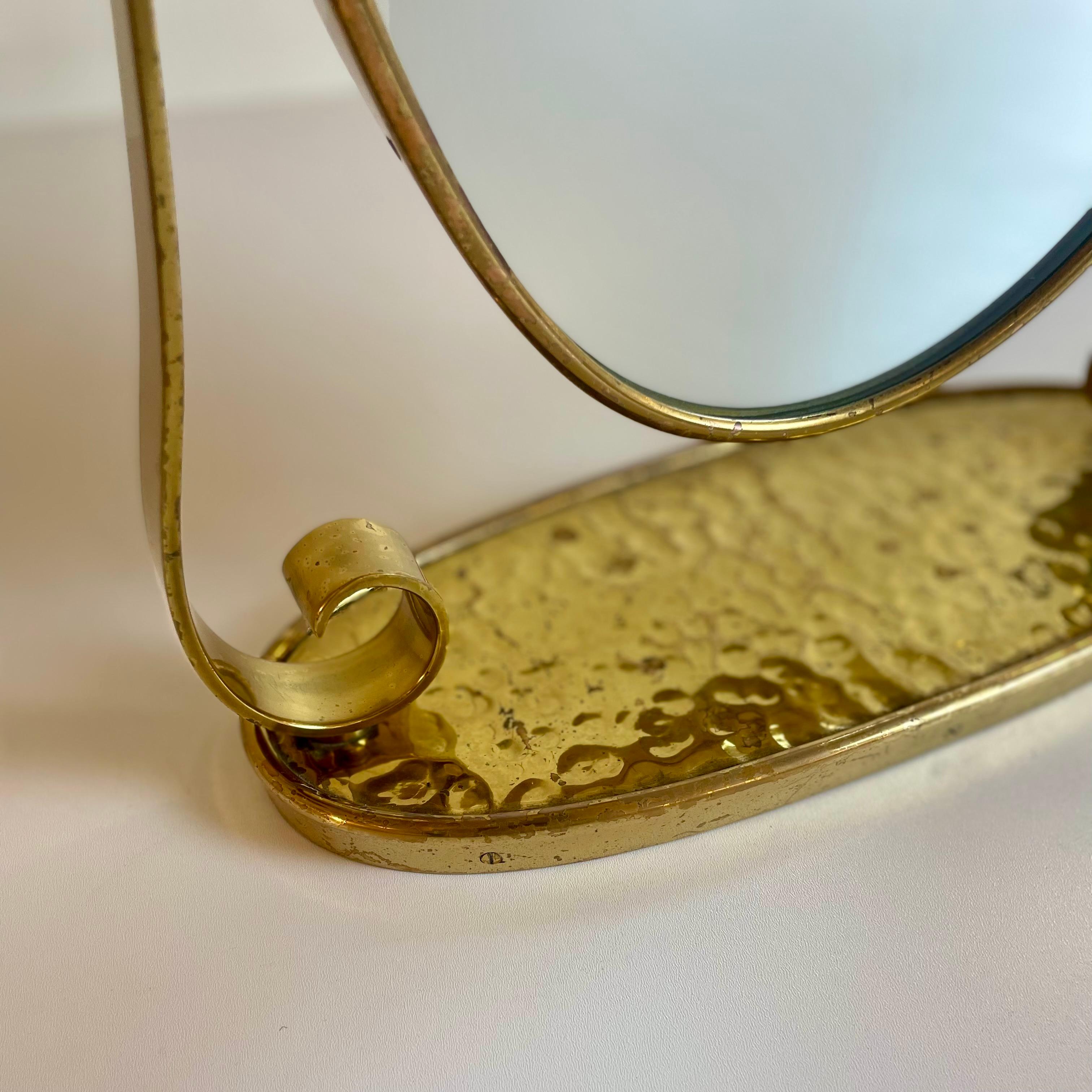Espejo de latón al estilo de Gio Ponti, años 40 Italiano en venta