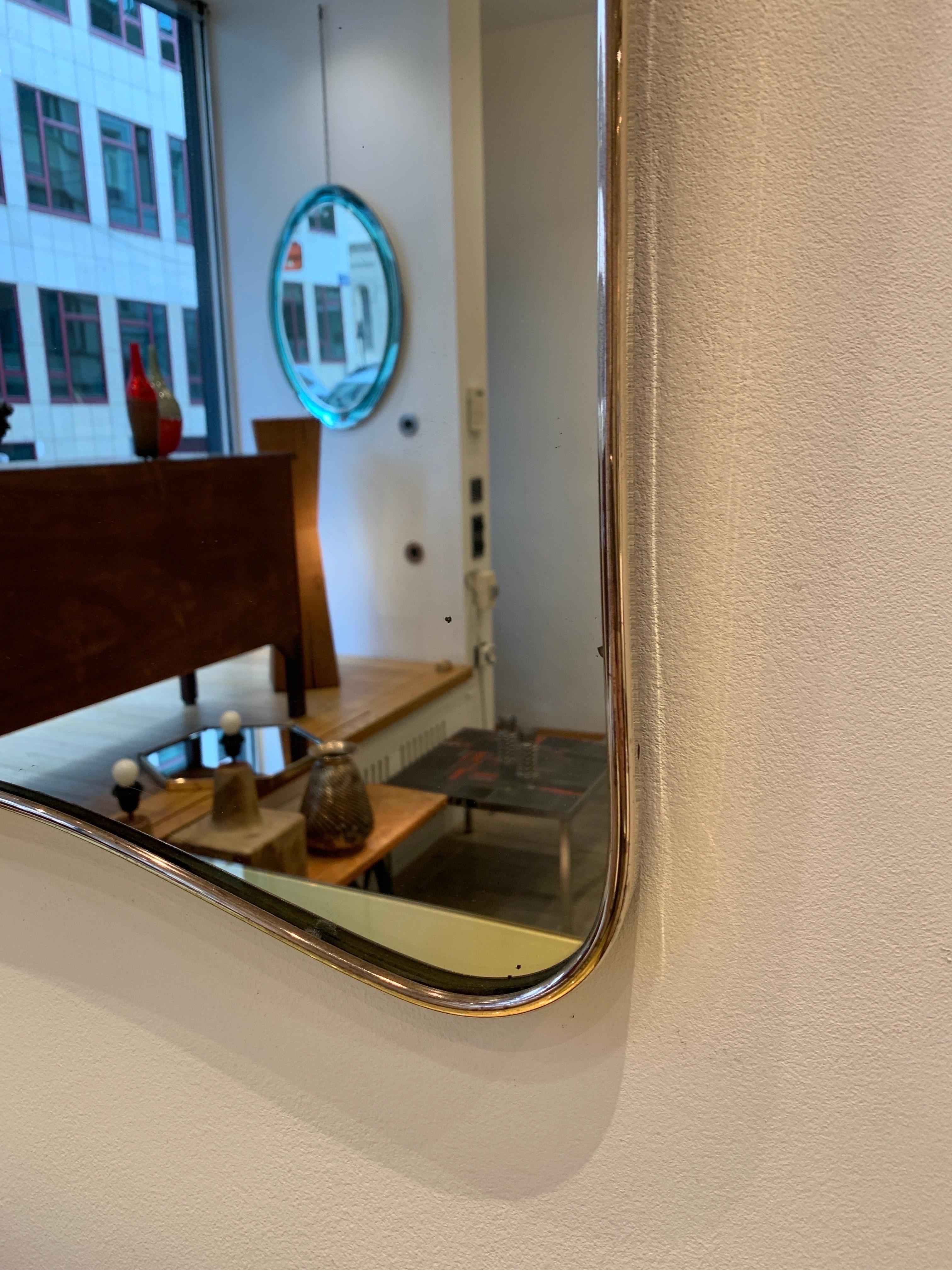 Brass Mirror Attributed to Gio Ponti, 1940s 1