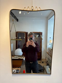 Brass Mirror Attributed to Gio Ponti, Italy, 1940s