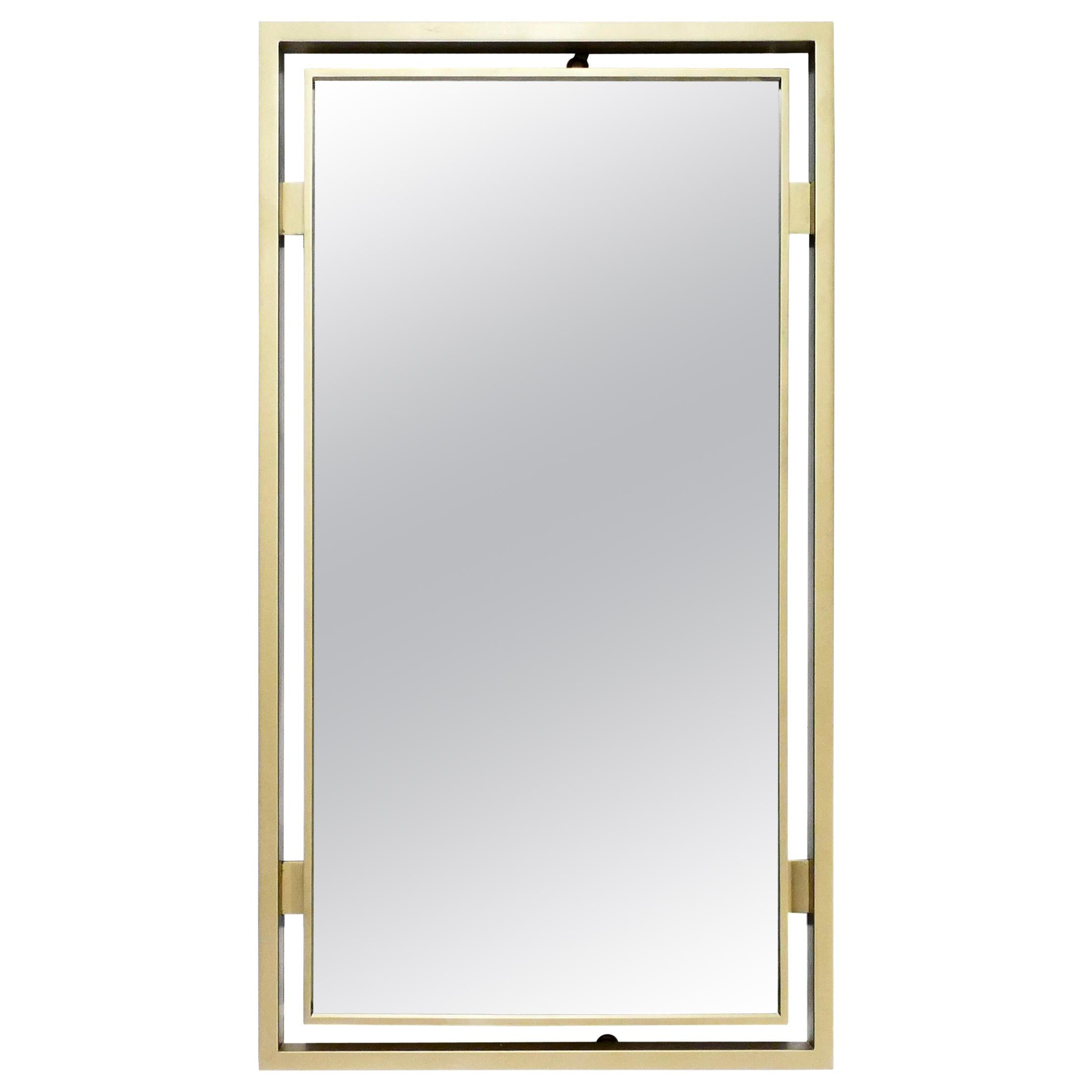 Brass Mirror by Guy Lefevre for Maison Jansen, 1970s