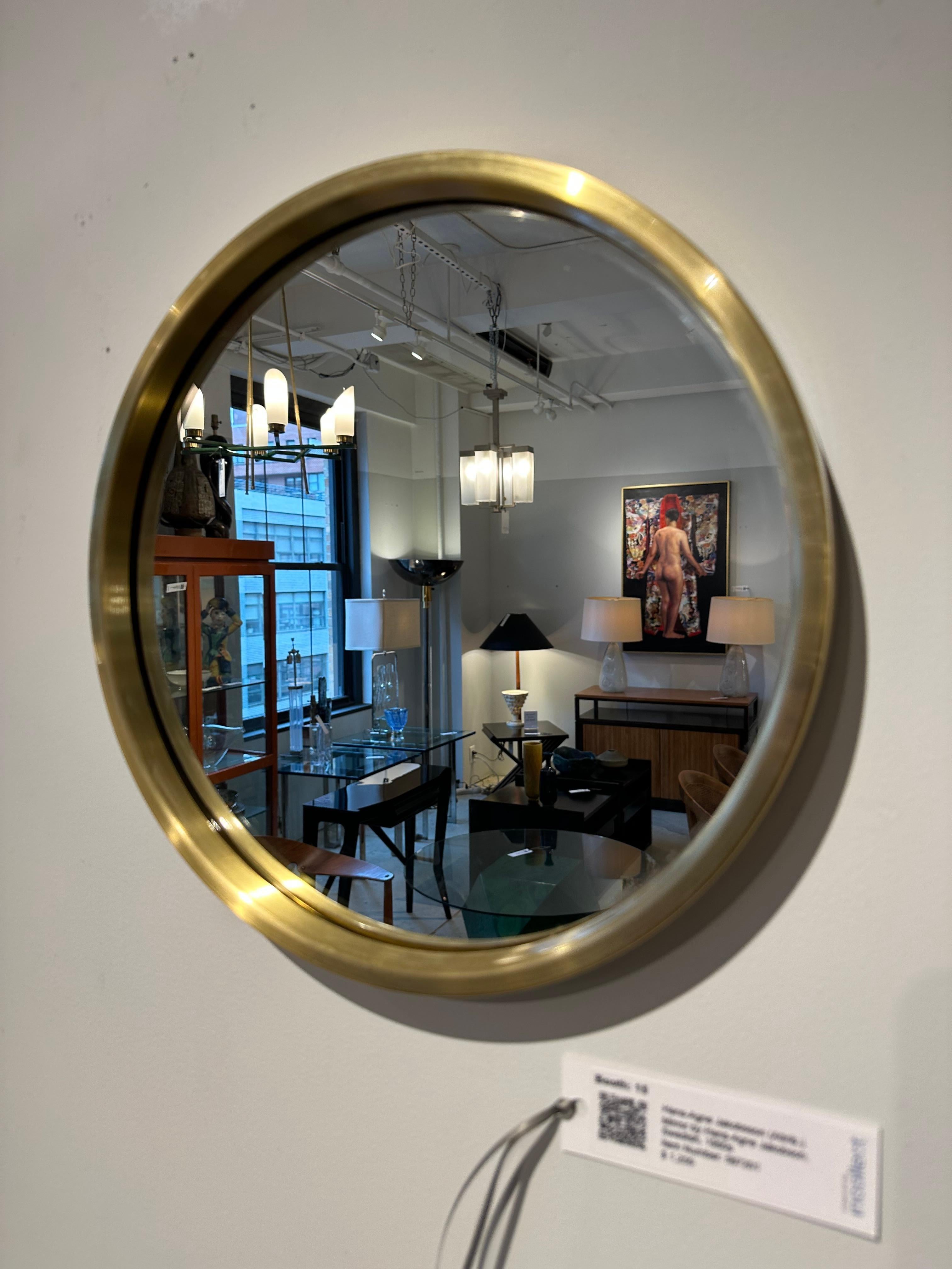  Small brass-frame mirror by Hans Agne Jakobson, Sweden 1950s.