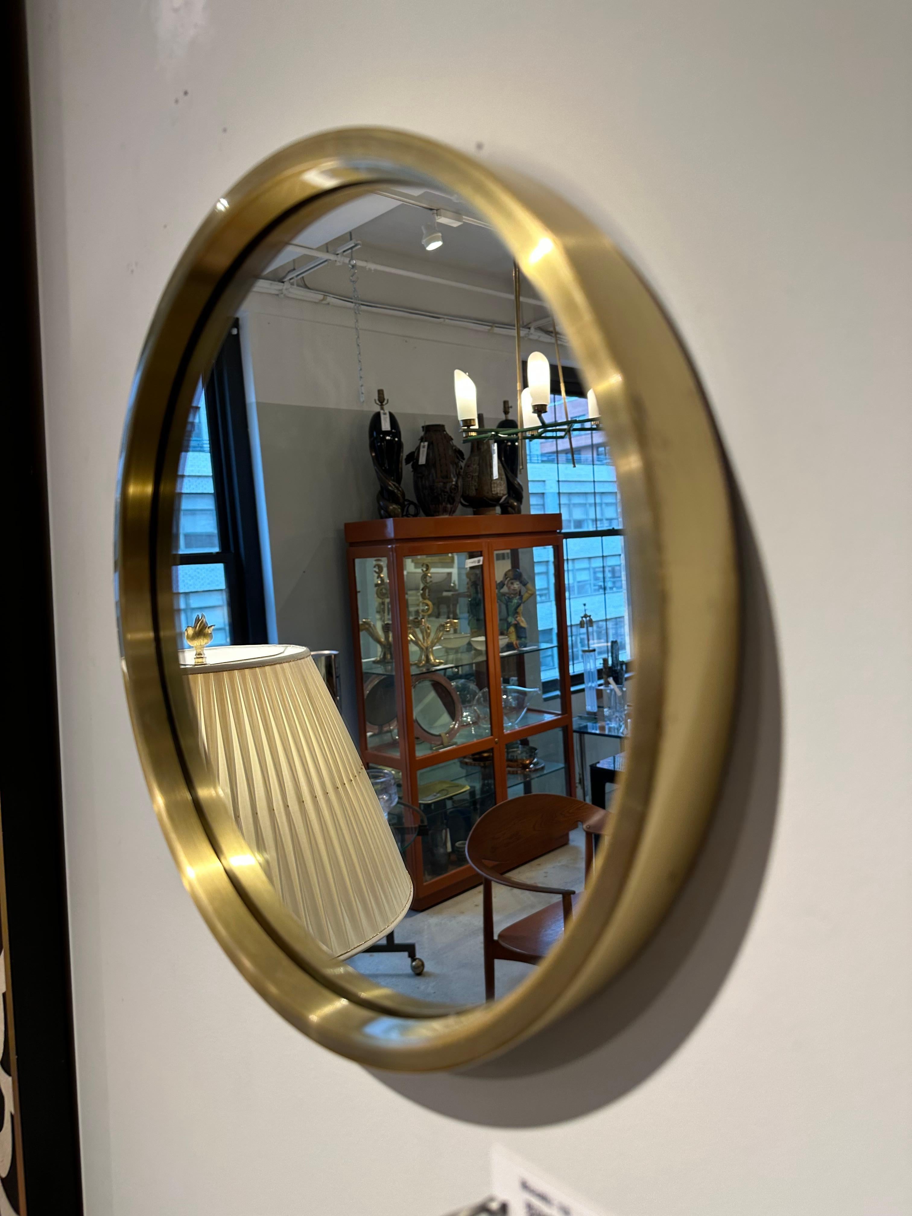 Mid-Century Modern Brass Mirror by Hans-Agne Jakobsson For Sale