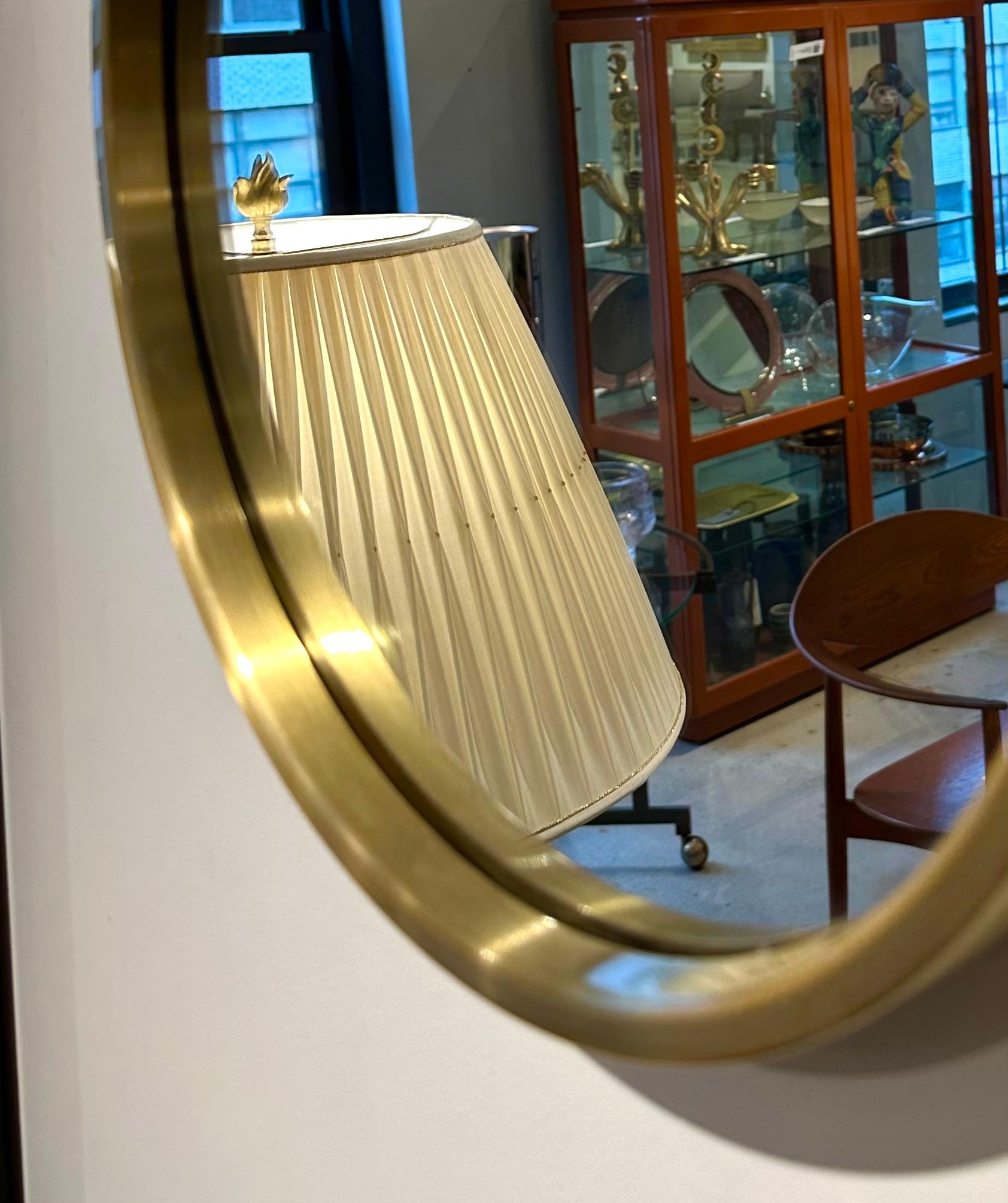 Swedish Brass Mirror by Hans-Agne Jakobsson For Sale