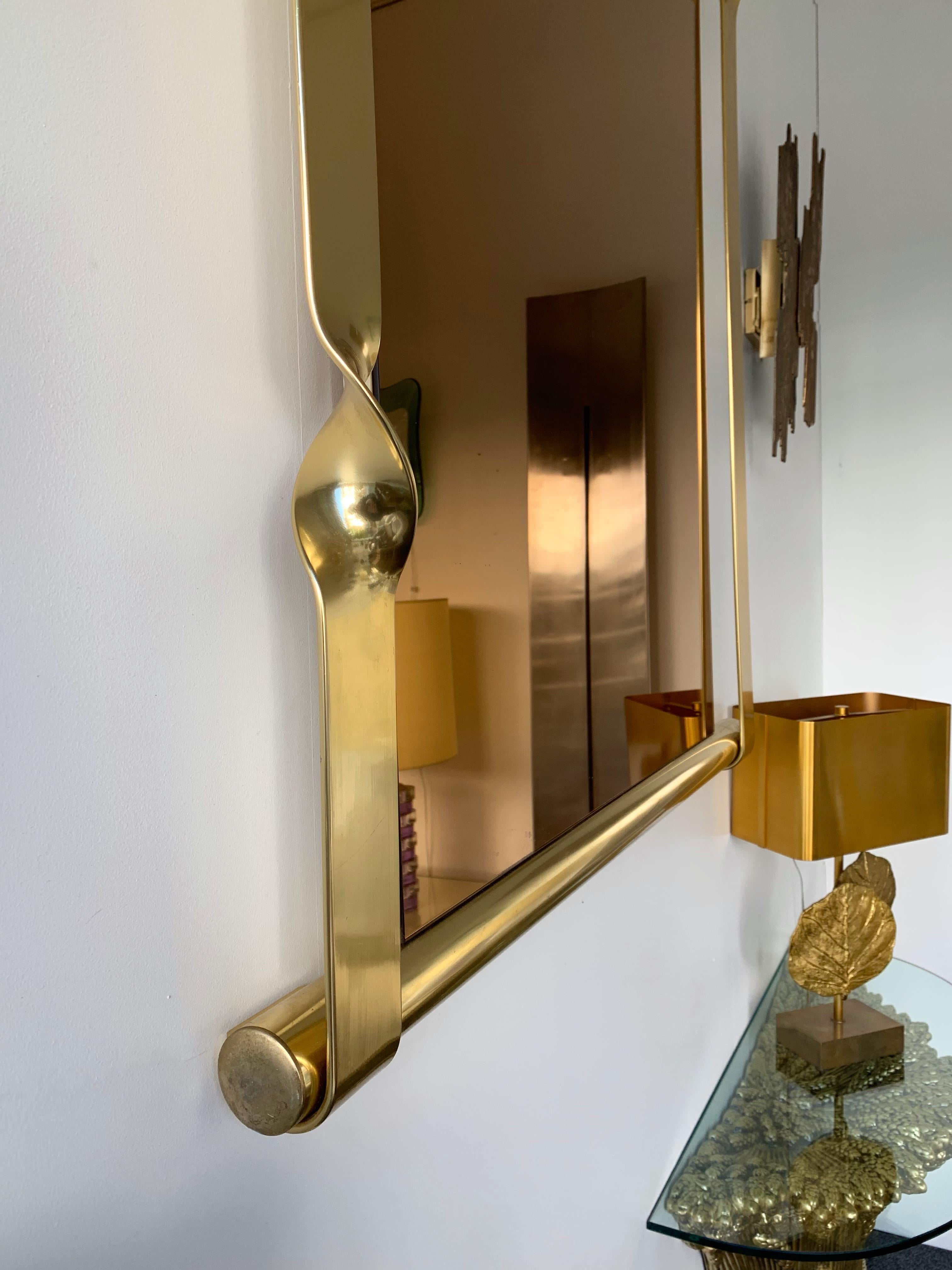 Brass Mirror by Luciano Frigerio, Italy, 1970s 4