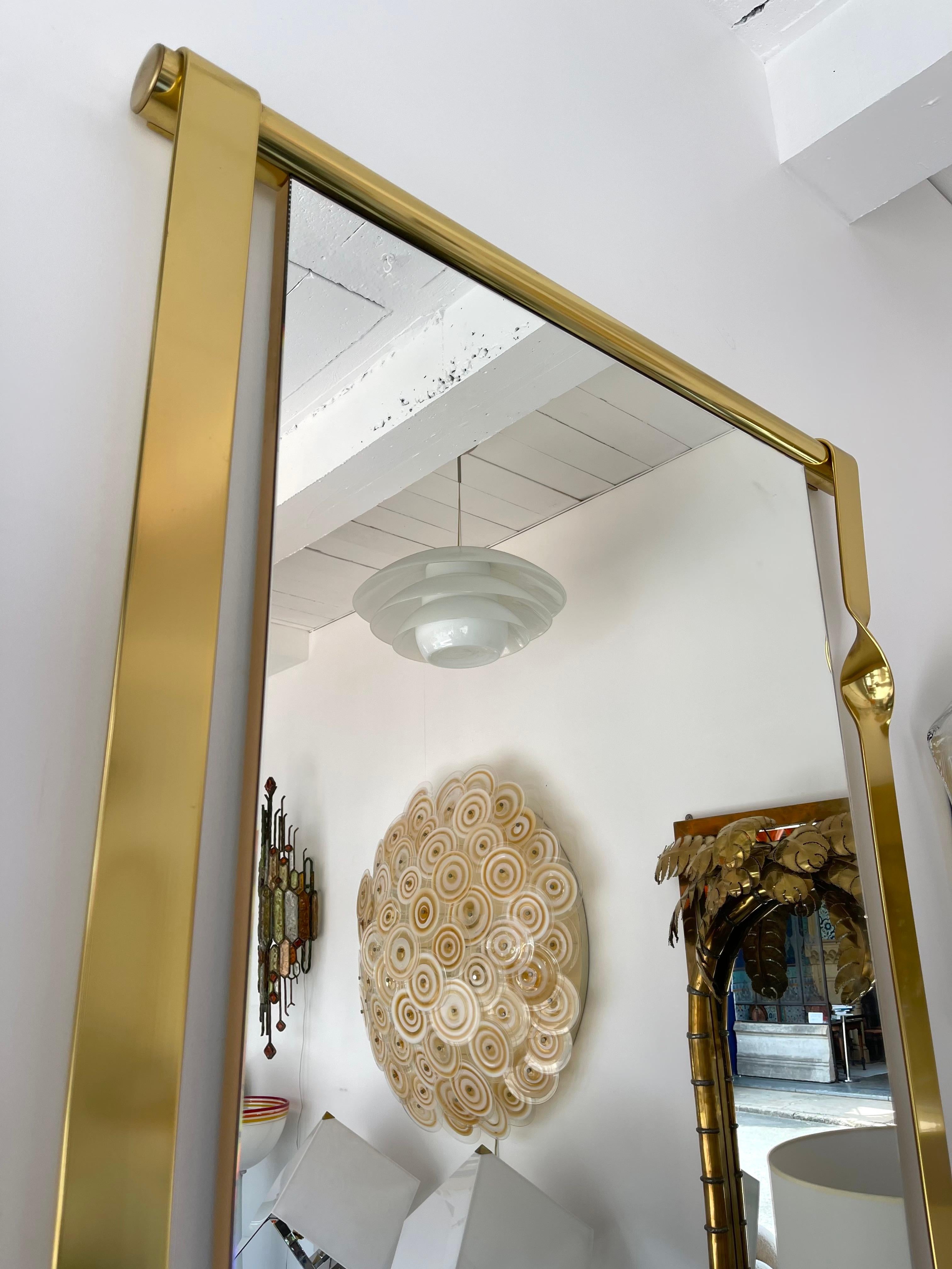 Brass Mirror by Luciano Frigerio, Italy, 1970s 4