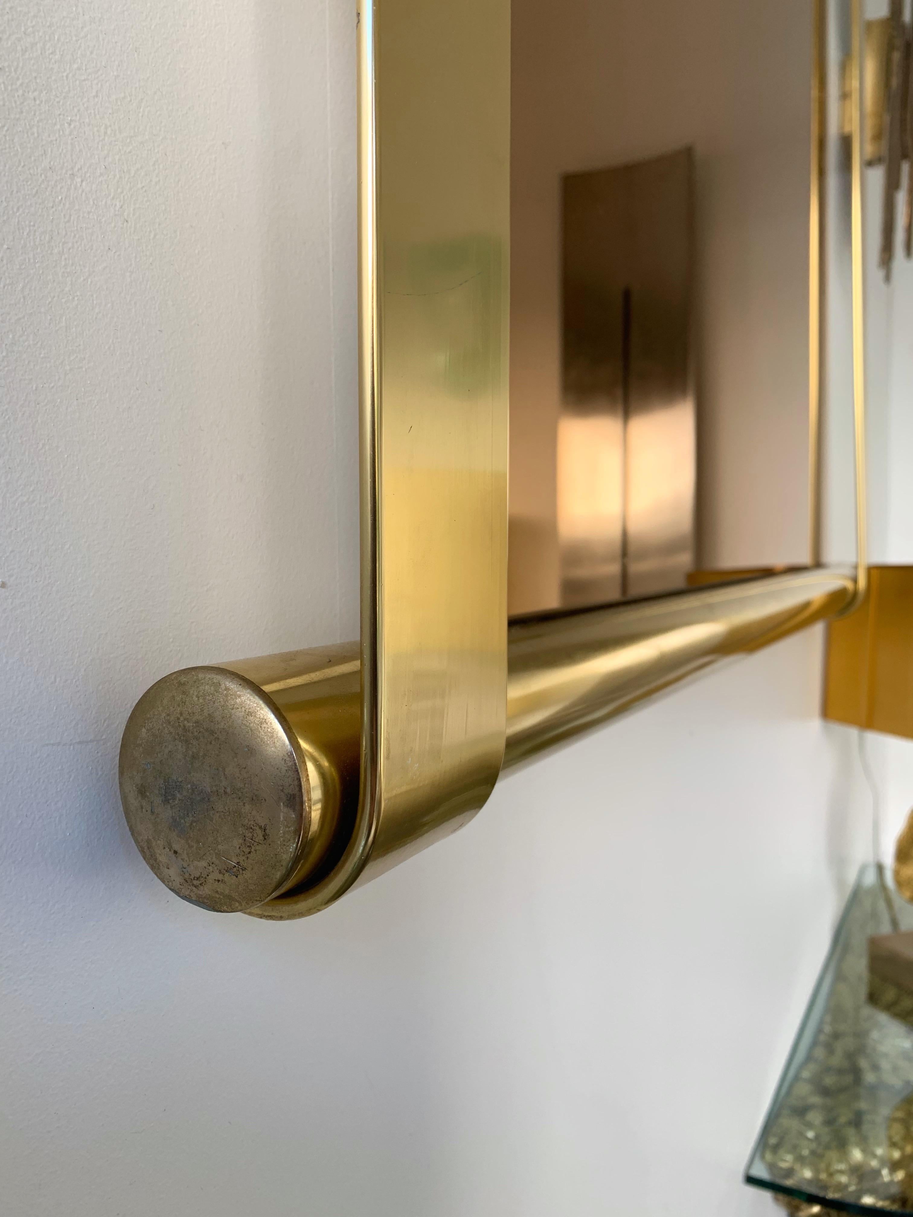 Late 20th Century Brass Mirror by Luciano Frigerio, Italy, 1970s