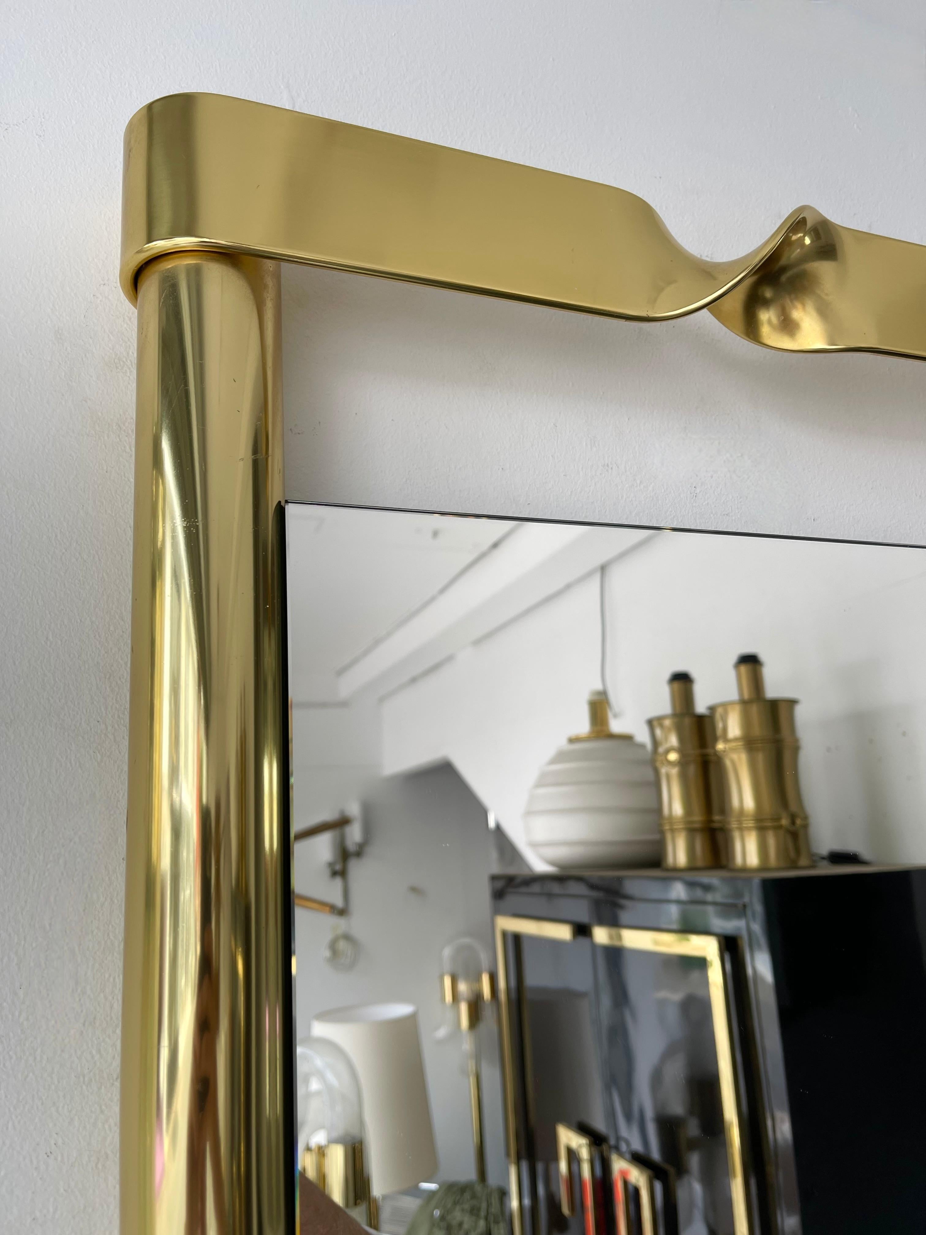 Late 20th Century Brass Mirror by Luciano Frigerio, Italy, 1970s