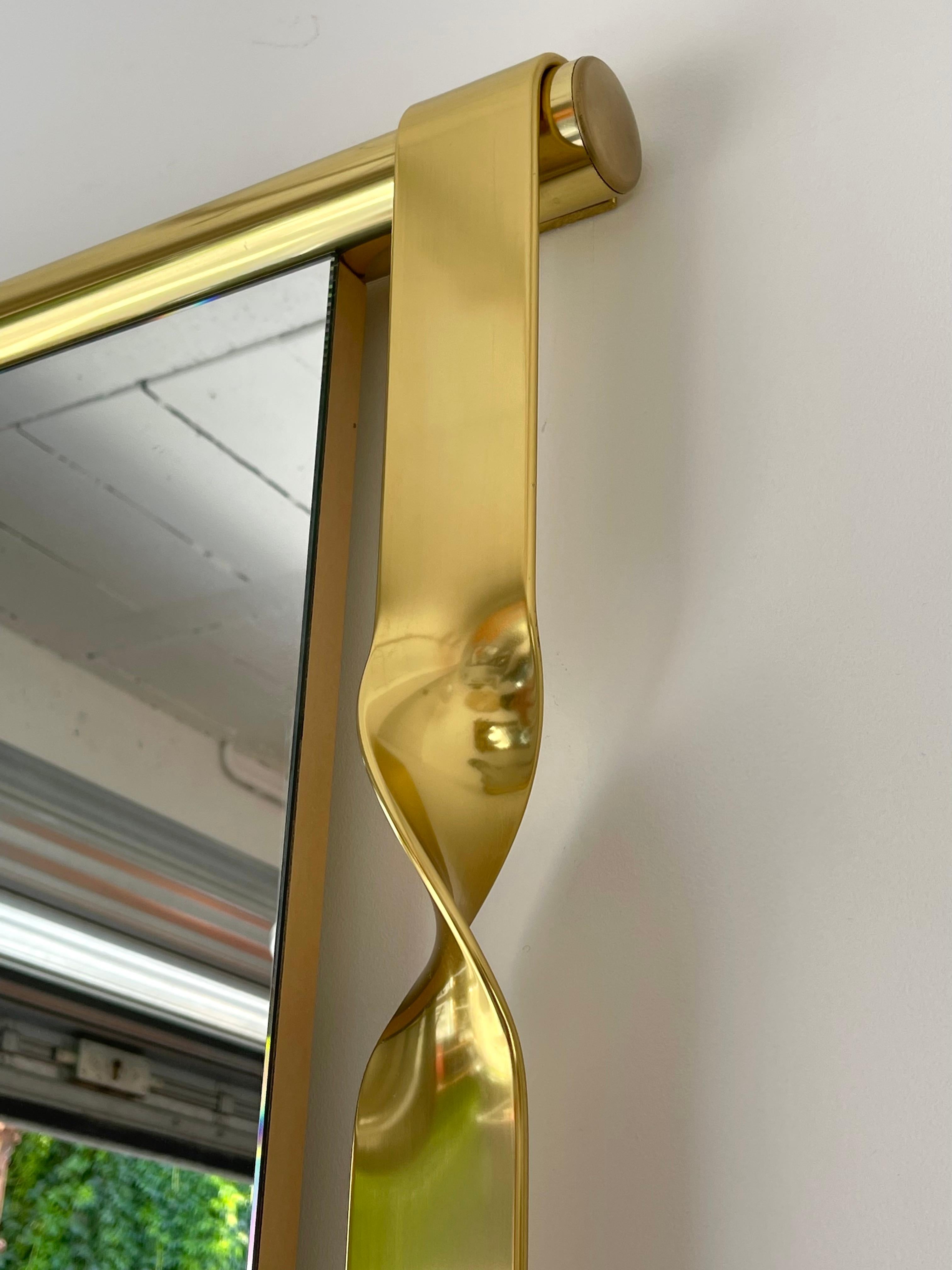Late 20th Century Brass Mirror by Luciano Frigerio, Italy, 1970s