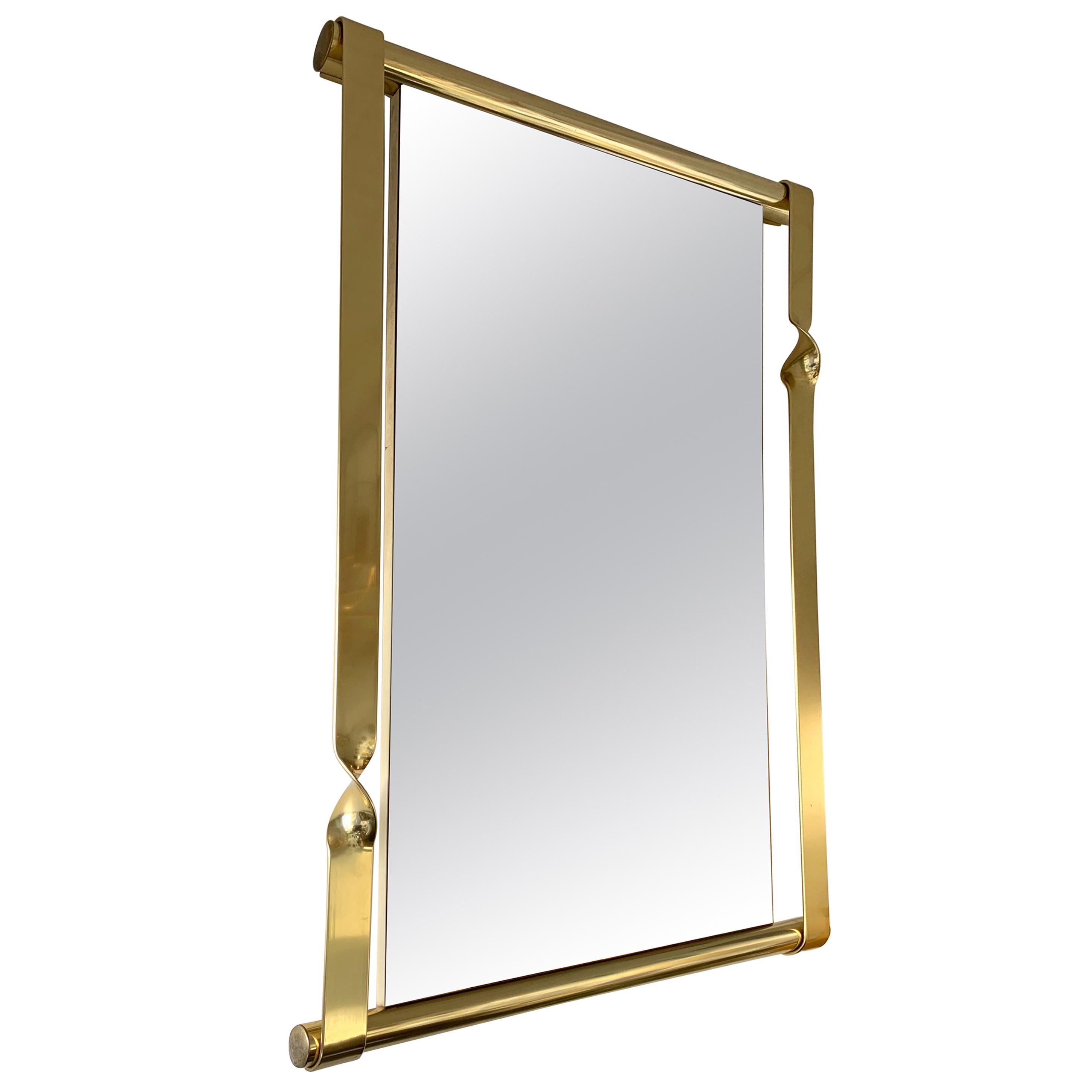 Brass Mirror by Luciano Frigerio, Italy, 1970s