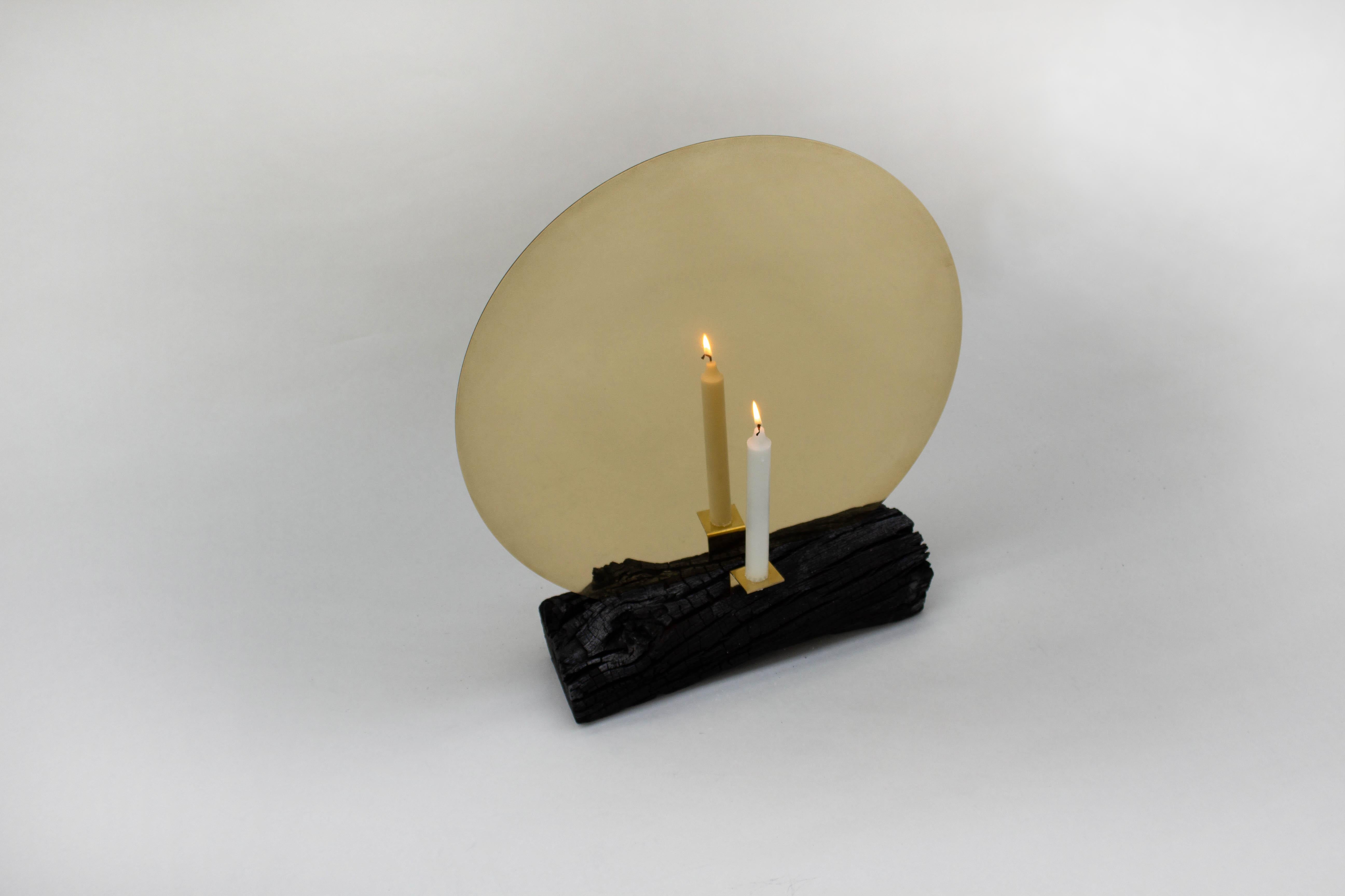 Brass Mirror Candle Holder by Dessislava Madanska 2