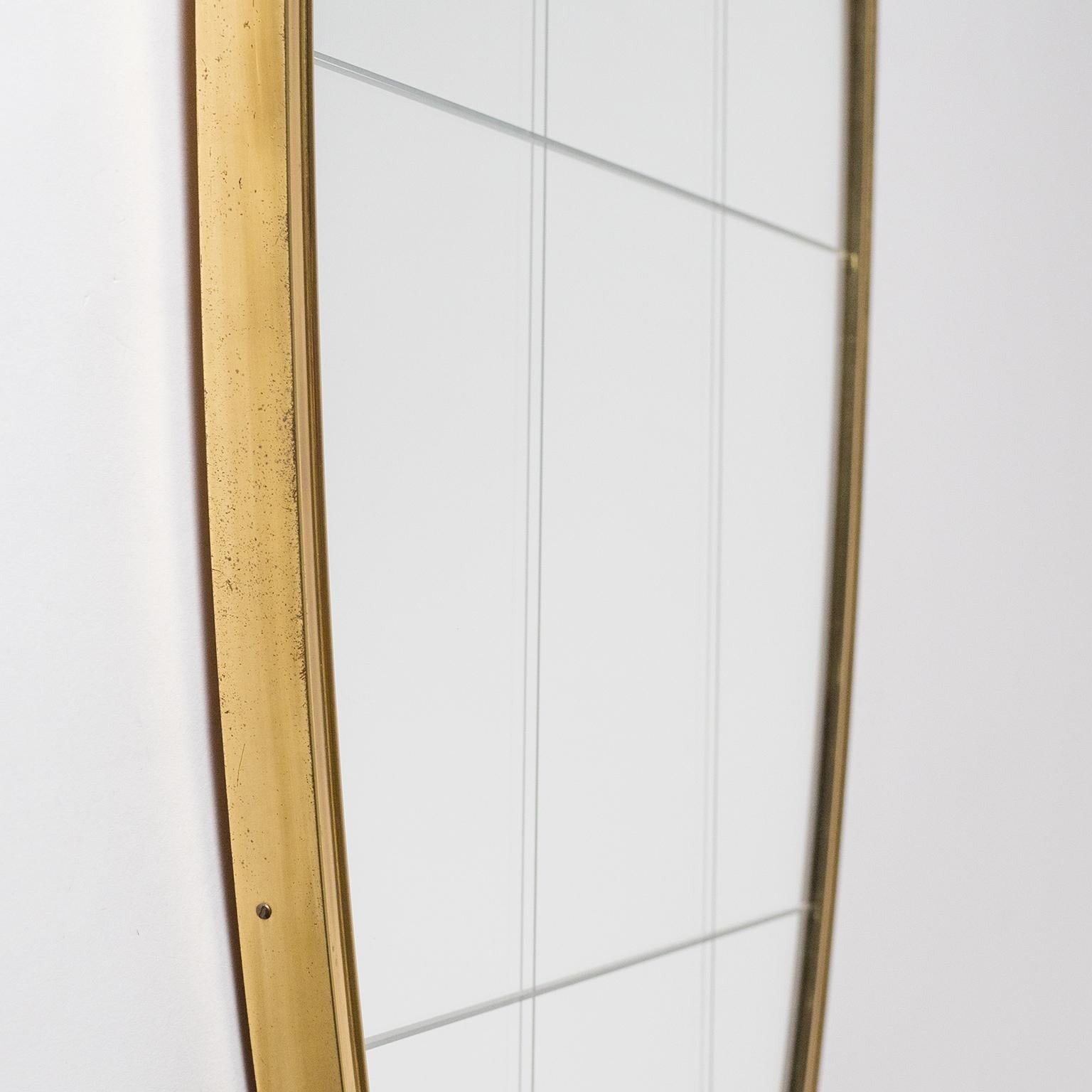 German Brass Mirror, circa 1950