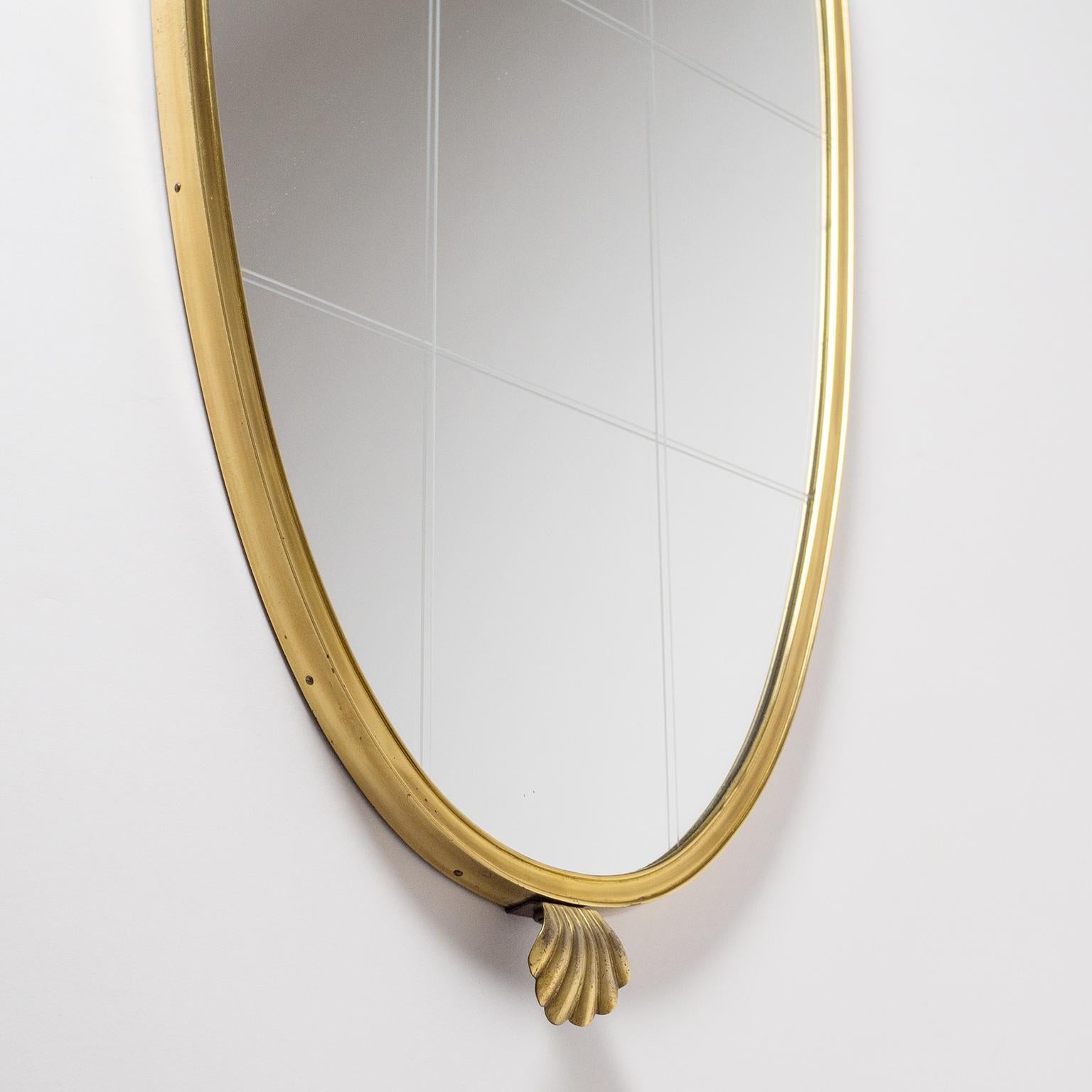 Brass Mirror, circa 1950 In Good Condition In Vienna, AT