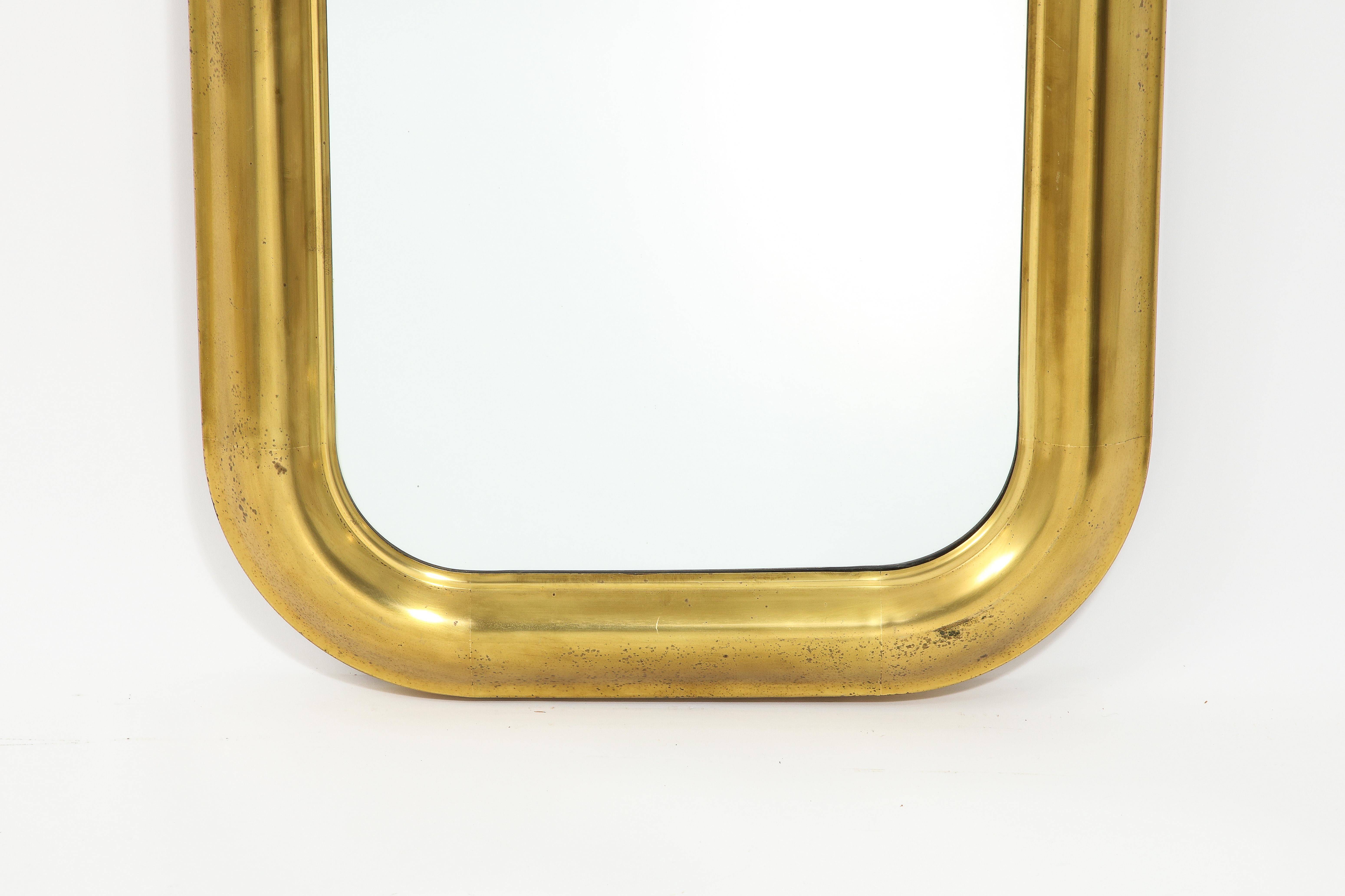 Brass Mirror, France 1960's In Good Condition For Sale In New York, NY